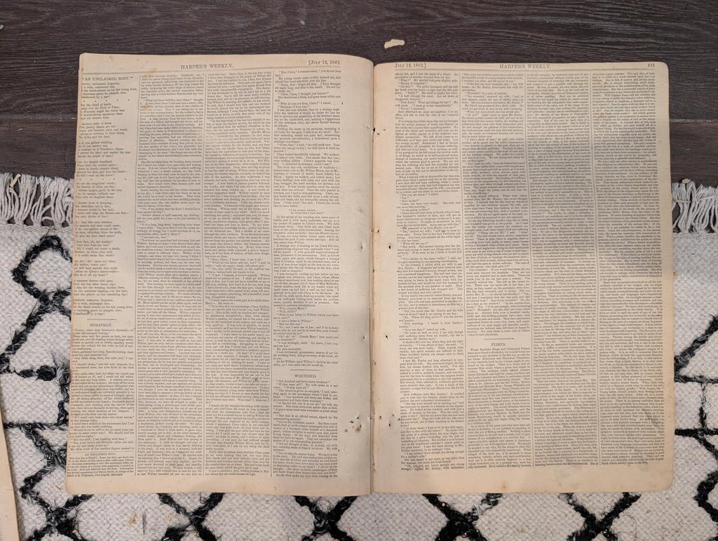 Harper’s Weekly – July 12, 1862 • Two Winslow Homer Prints • Bayonet Charge • Surgeon at Work • Butler’s New Orleans Proclamation Cartoons
