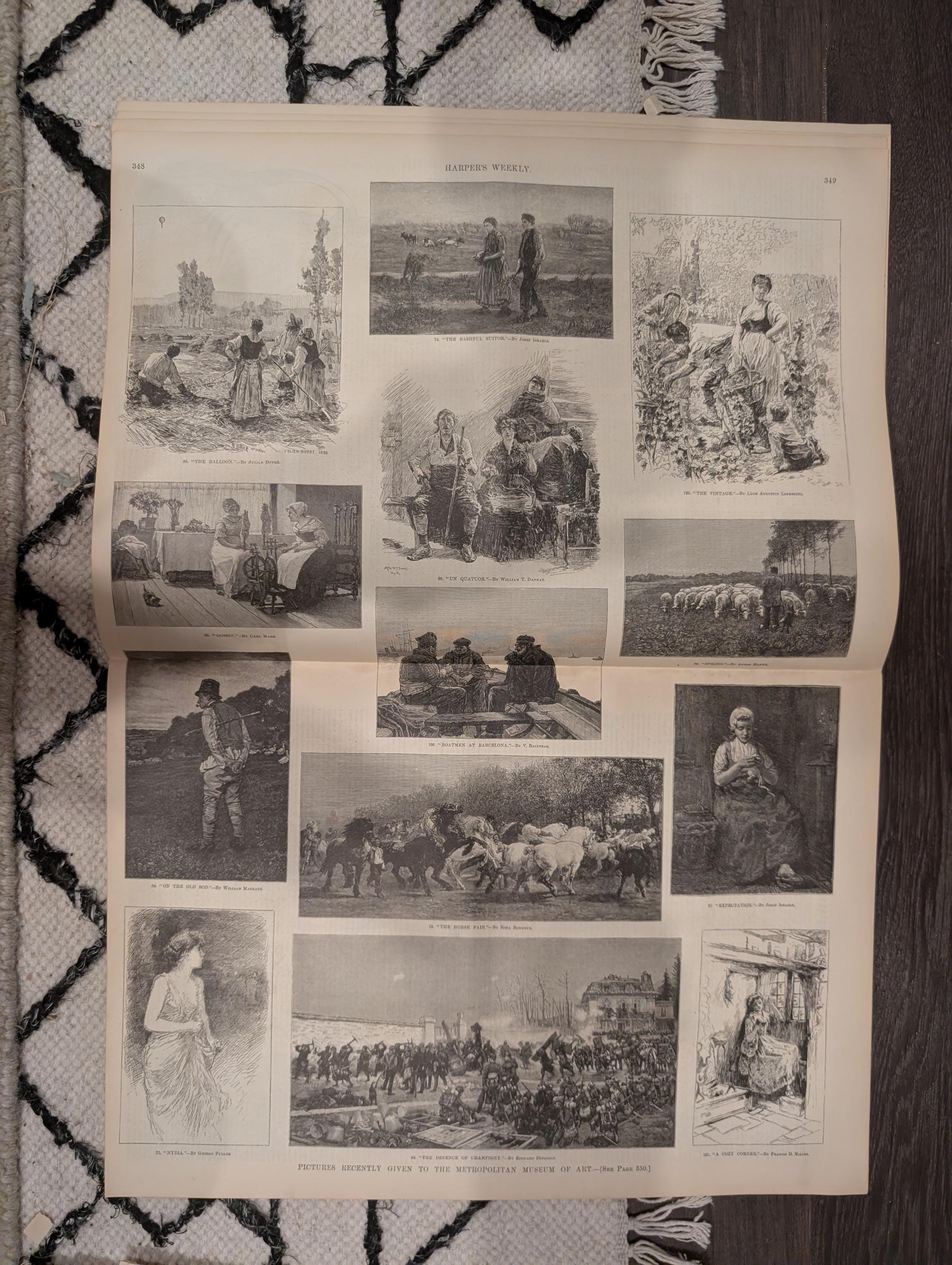 Harper’s Weekly May 14, 1887 – Garfield Monument, Metropolitan Museum Art Prints, Statues, Capitol Scene, Complete Issue