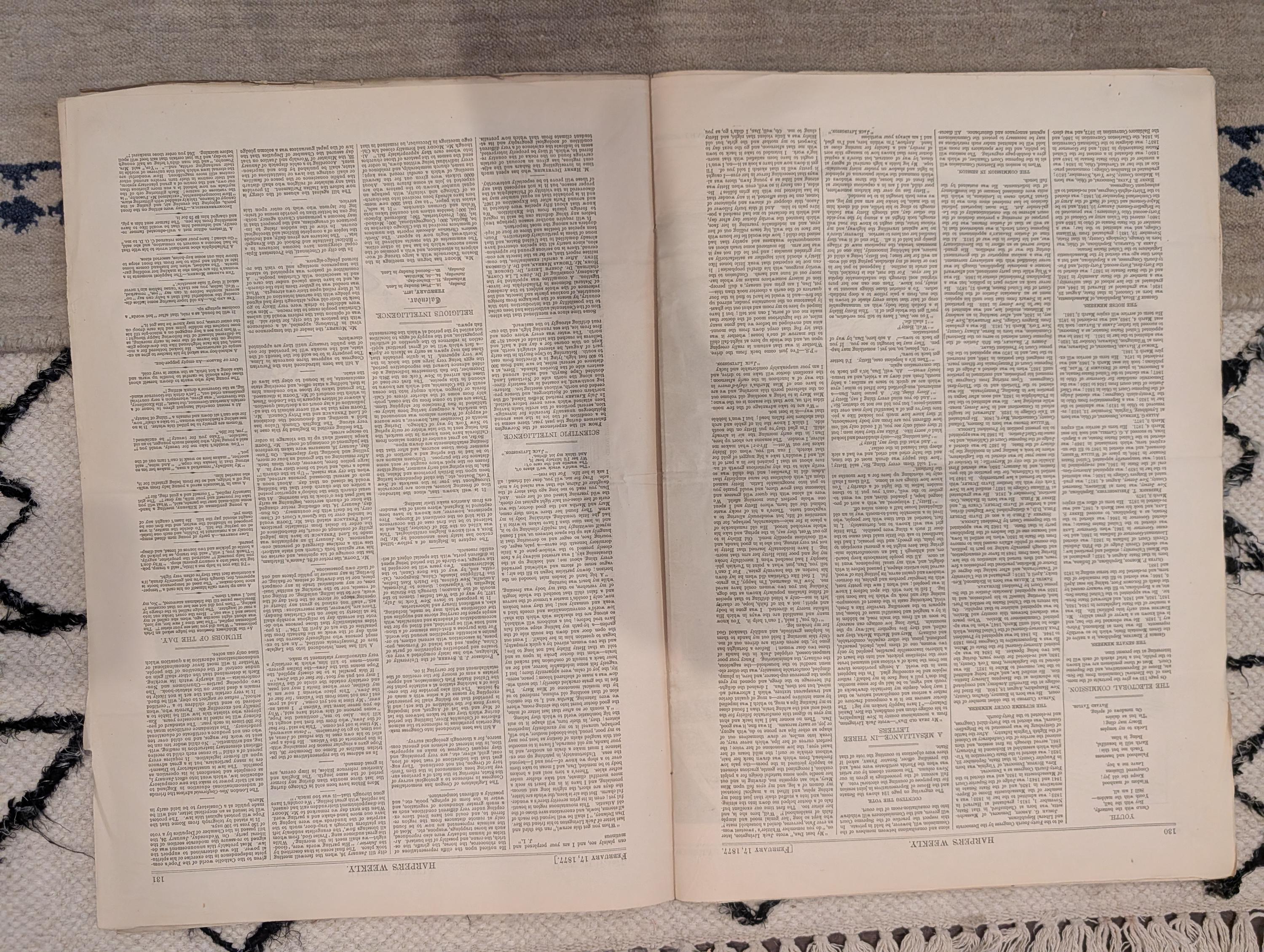 1877 Disputed Election Commission, Nast Cartoon, Friesland Skate — Feb 17