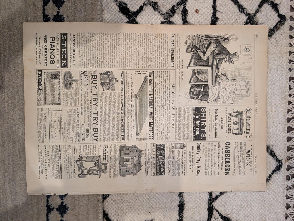 1872 Nast Brave Deserves Fair Harper's Weekly Oct 26 Election Seward