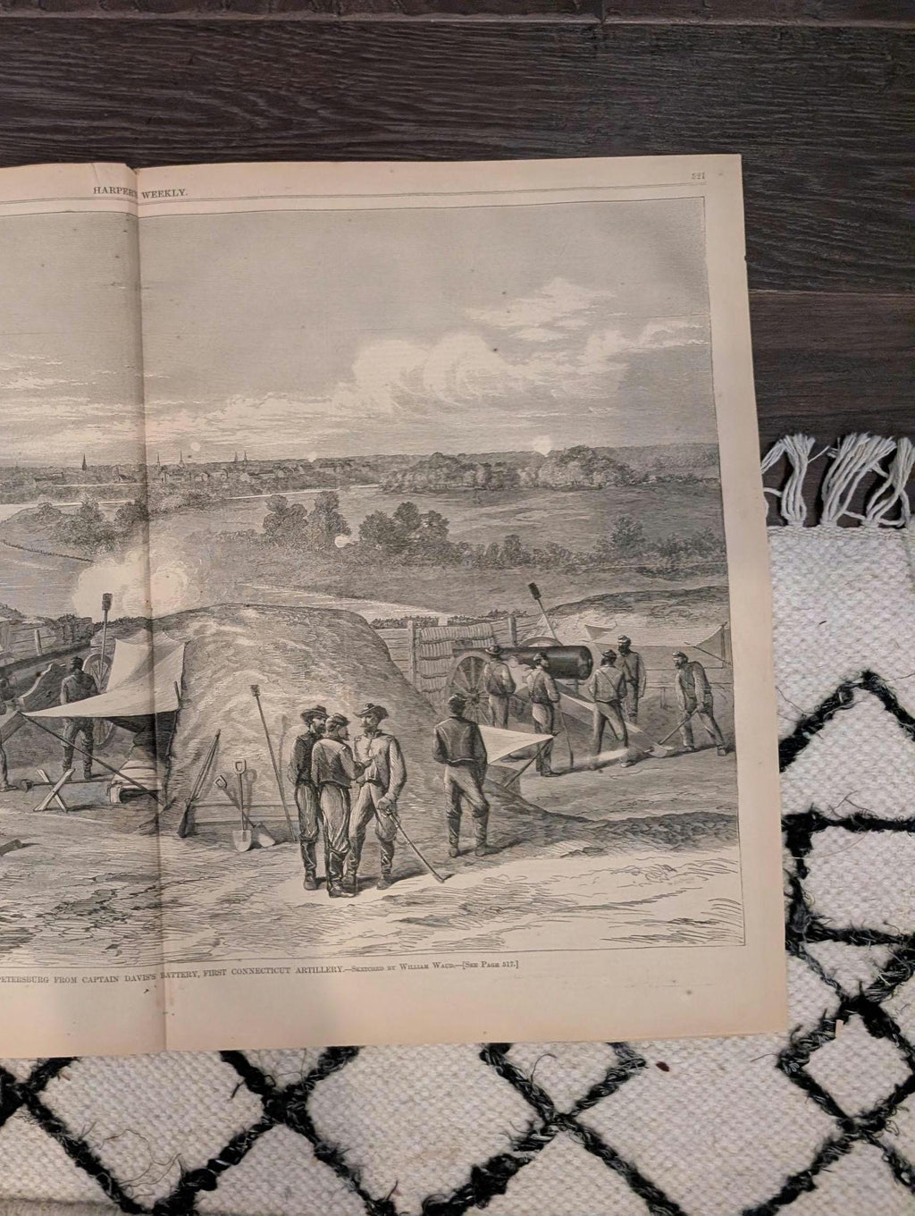 1864 General McPherson Harper's Weekly August 13 Crossing the Chattahoochee