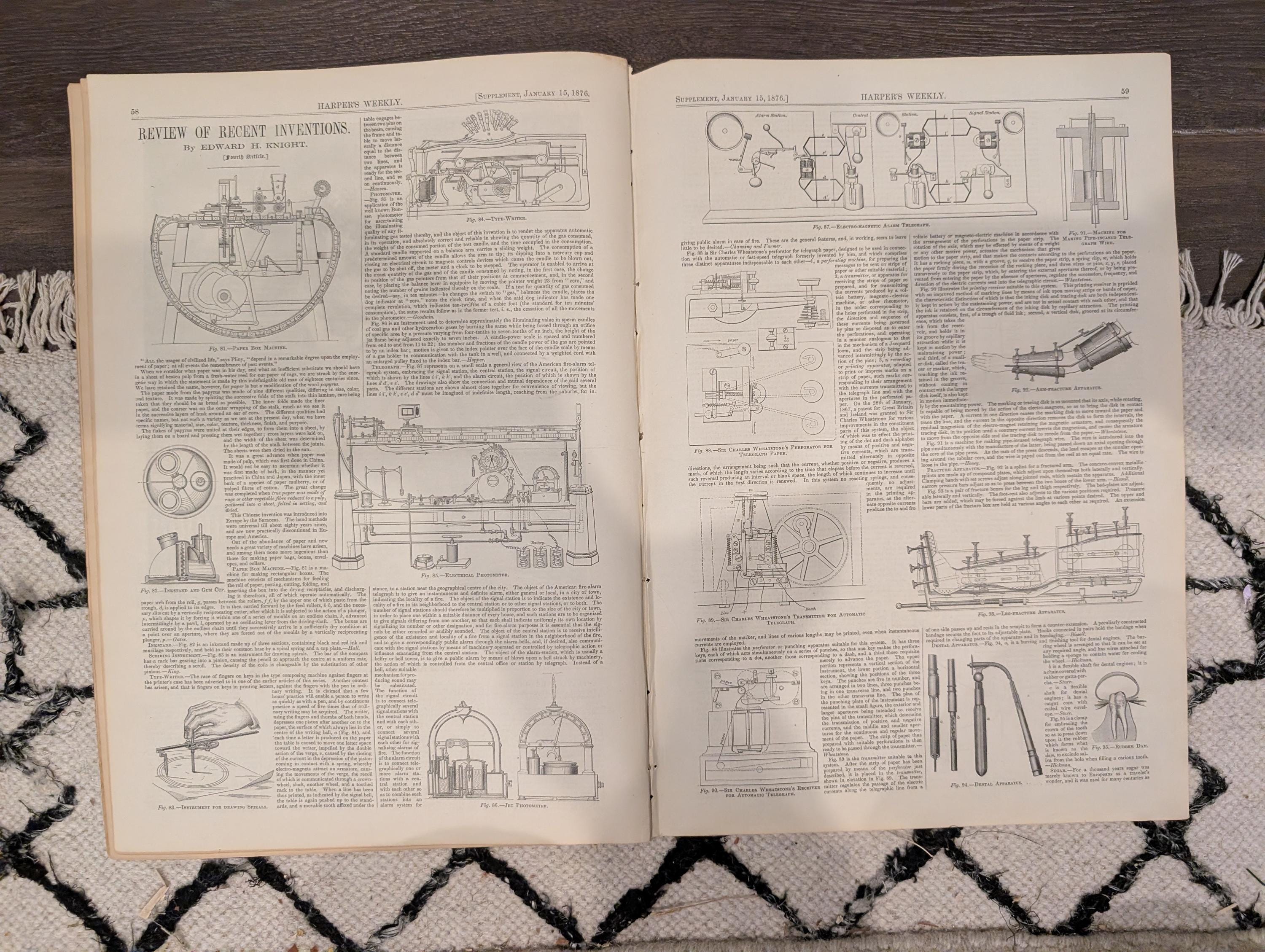 Harper’s Weekly January 15 1876 Thomas Nast Cartoons Lighthouse Visit Inventions Tammany Politics Victorian Newspaper
