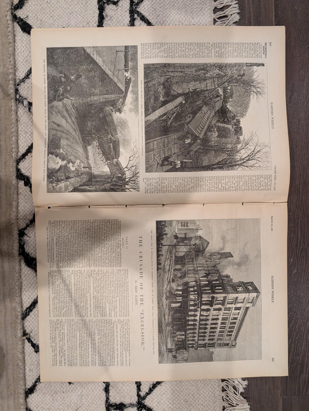 Harper’s Weekly – March 26, 1887 – Prince William’s “Baptism of Fire”, Bussey Bridge Disaster, Riviera Earthquake + New South Supplement