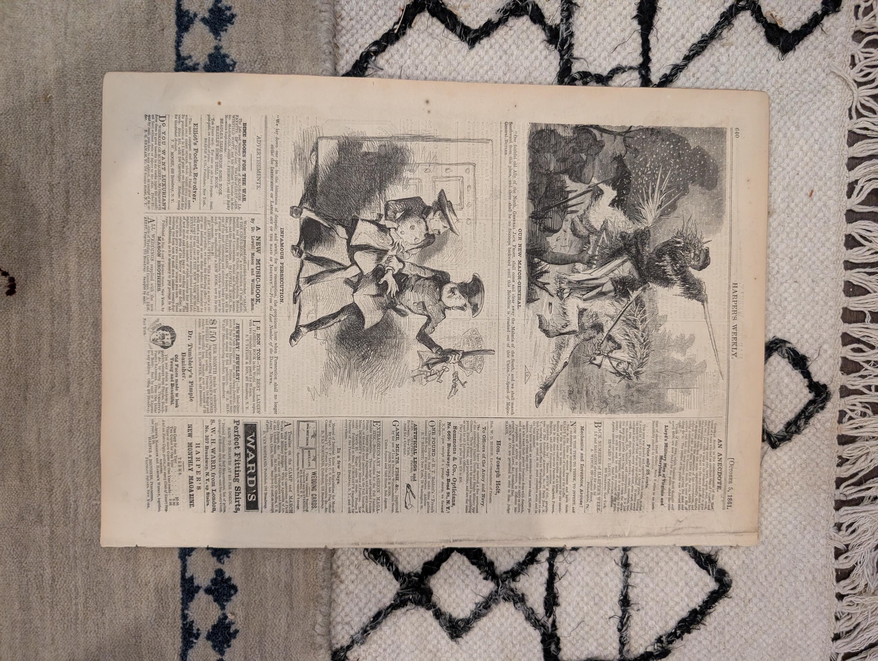 1861 Berdan Sharpshooters Harper's Weekly Oct 05 Telescopic Rifle 1st Ohio Zouaves