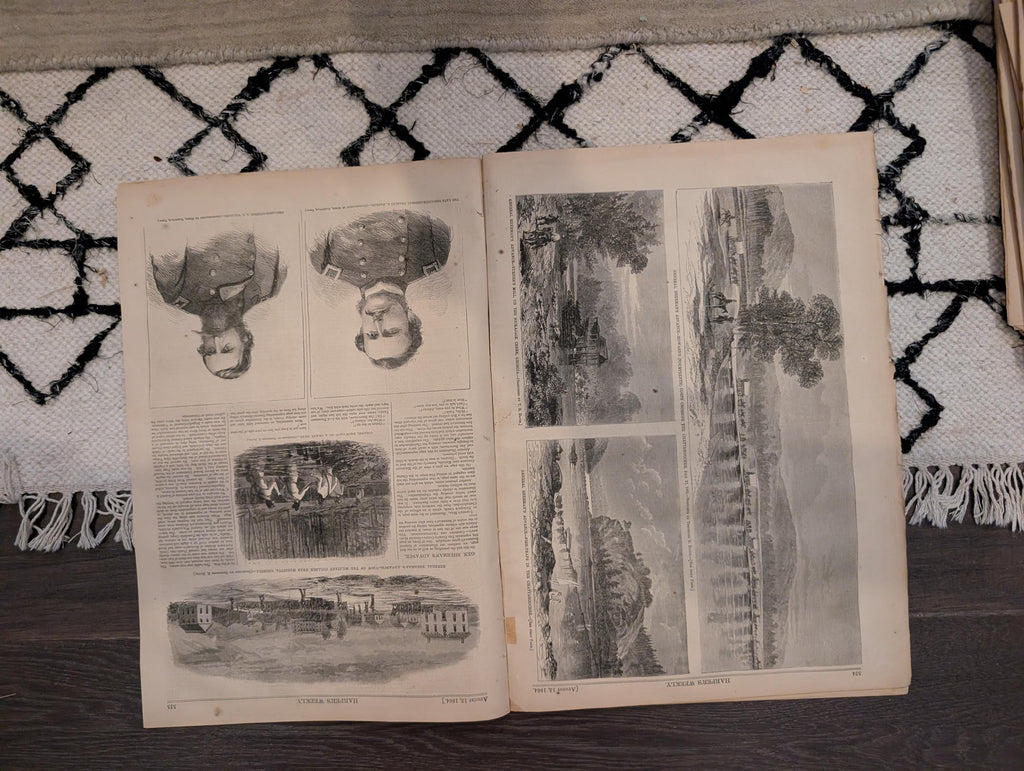 1864 General McPherson Harper's Weekly August 13 Crossing the Chattahoochee