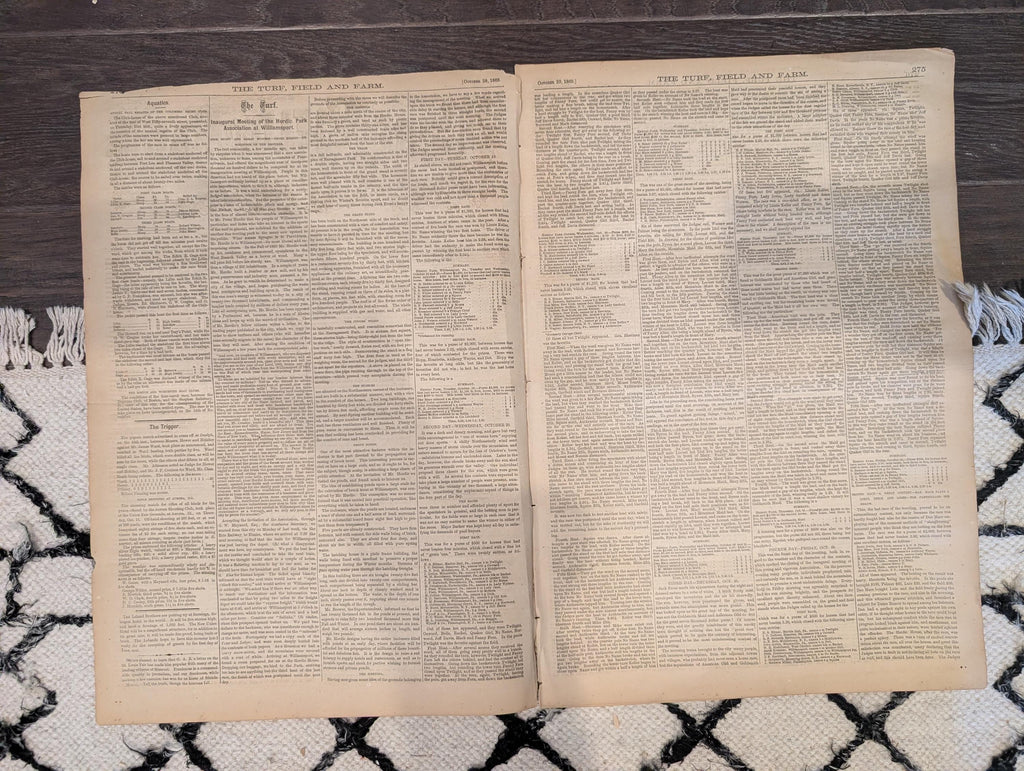 1869 Turf Field and Farm — Jerome Park Races, Guelph Canada, Chess, Baseball, Oct 29