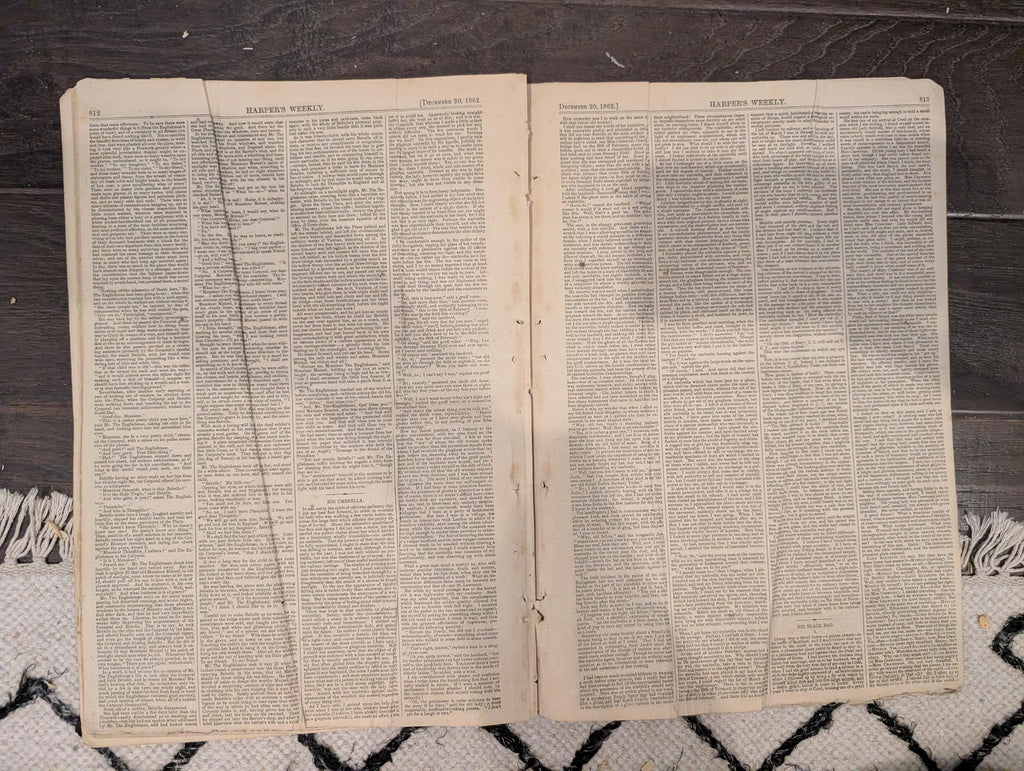 Harper’s Weekly – December 20, 1862 – Fredericksburg Centerfold • Dickens Story • Minnesota Massacre Front Page