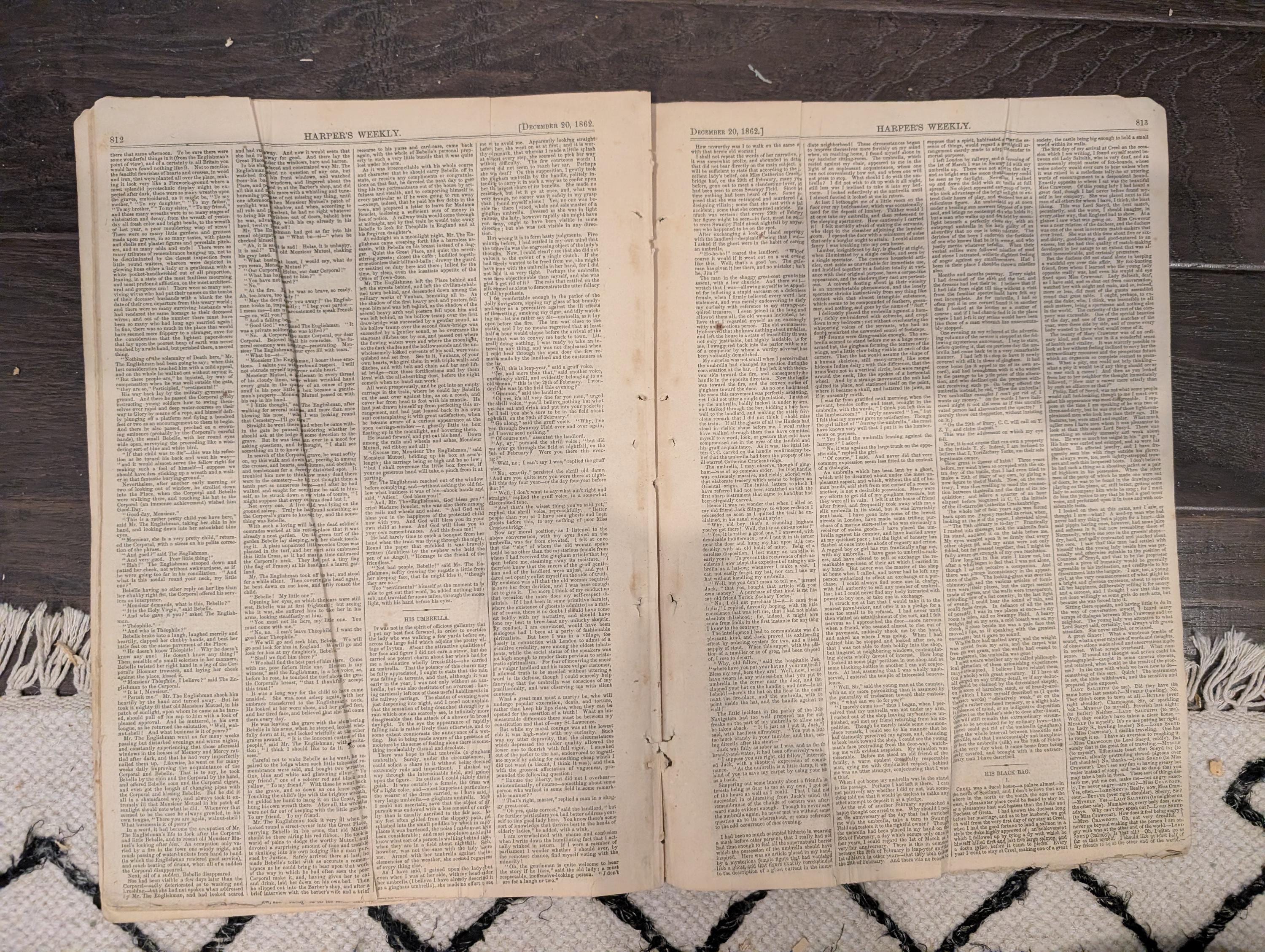 Harper’s Weekly – December 20, 1862 – Fredericksburg Centerfold • Dickens Story • Minnesota Massacre Front Page