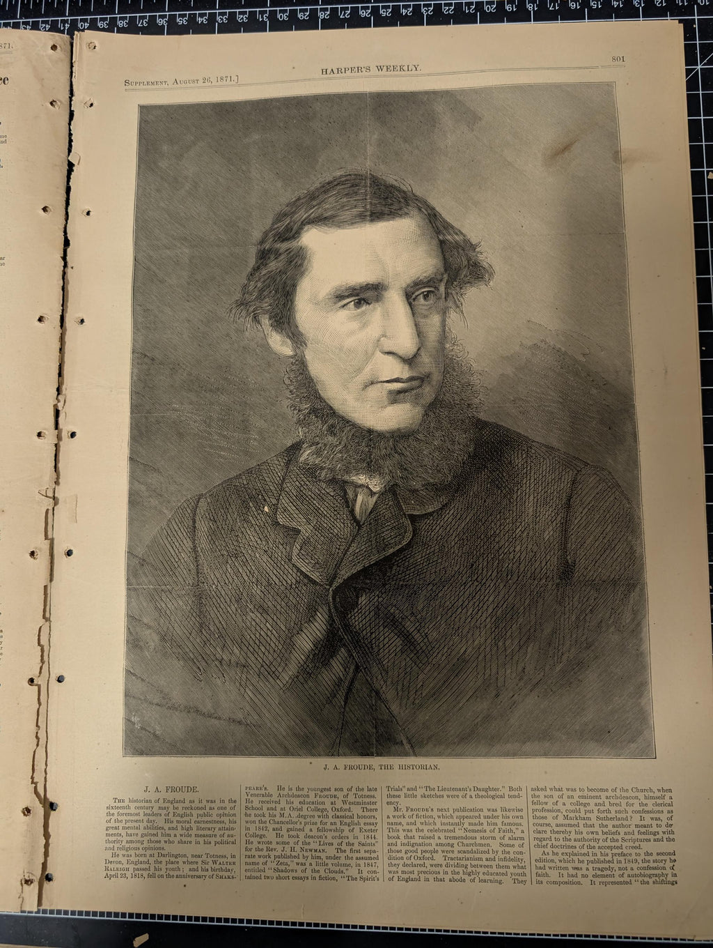 Harper’s Weekly – August 26, 1871 | Thomas Nast Cartoon & Portrait, Buffalo Hunt, Cape May Humor, Crown Prince of Prussia, Complete w/ Suppl