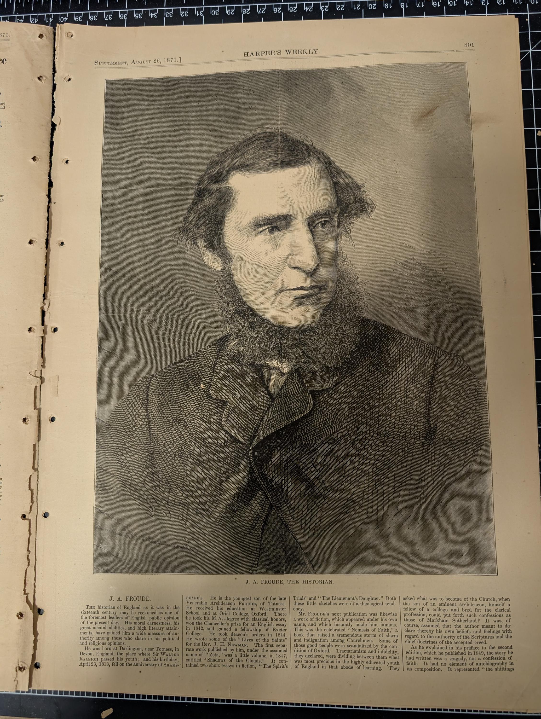 Harper’s Weekly – August 26, 1871 | Thomas Nast Cartoon & Portrait, Buffalo Hunt, Cape May Humor, Crown Prince of Prussia, Complete w/ Suppl