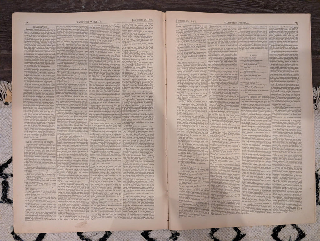 Harper’s Weekly – November 28, 1868 – Thanksgiving Prints • Cuba Scenes • San Francisco Earthquake • Fulton Ferry Collision