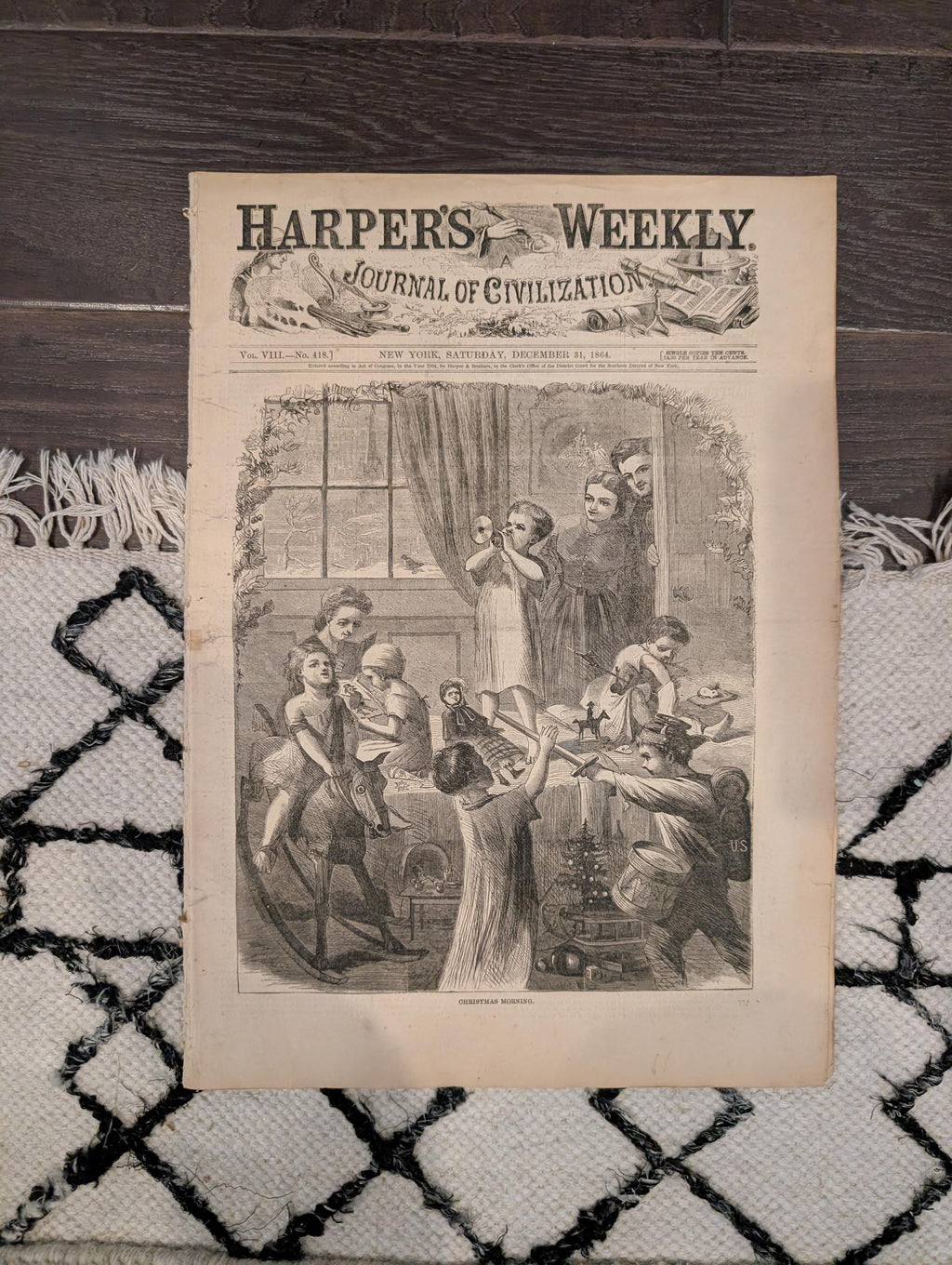1864 Union Christmas Dinner Harper's Weekly December 31 Abraham Lincoln