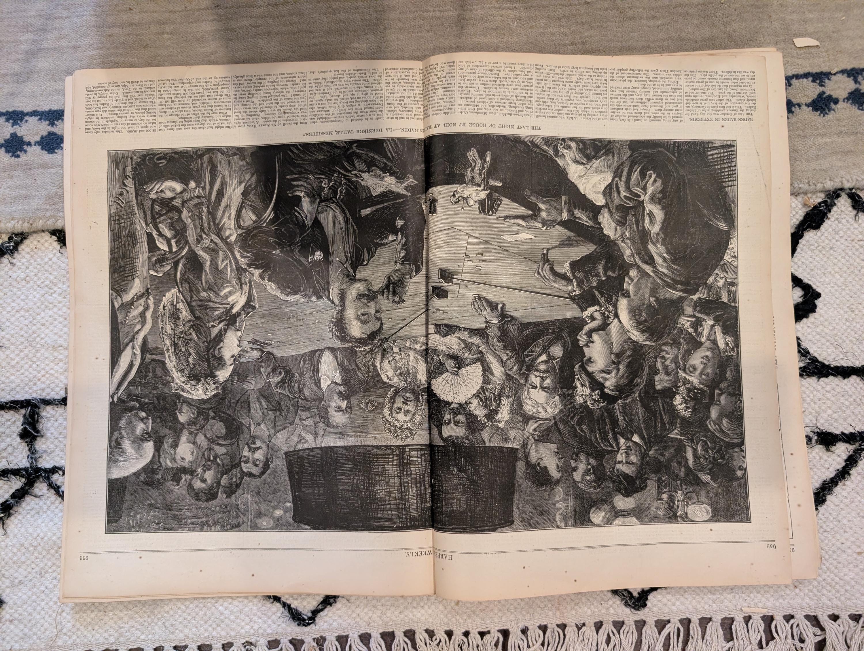 1872 Nast No Surrender Harper's Weekly Dec 07 Boston Fire Gambling
