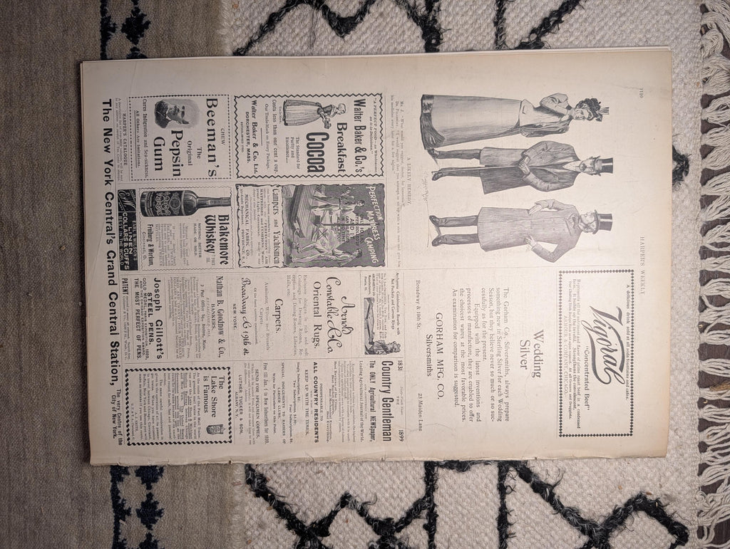 1898 Two A.B. Frost, Bicycle Fall & Rail Shooting, Color Ivory Soap Ad — Nov 12