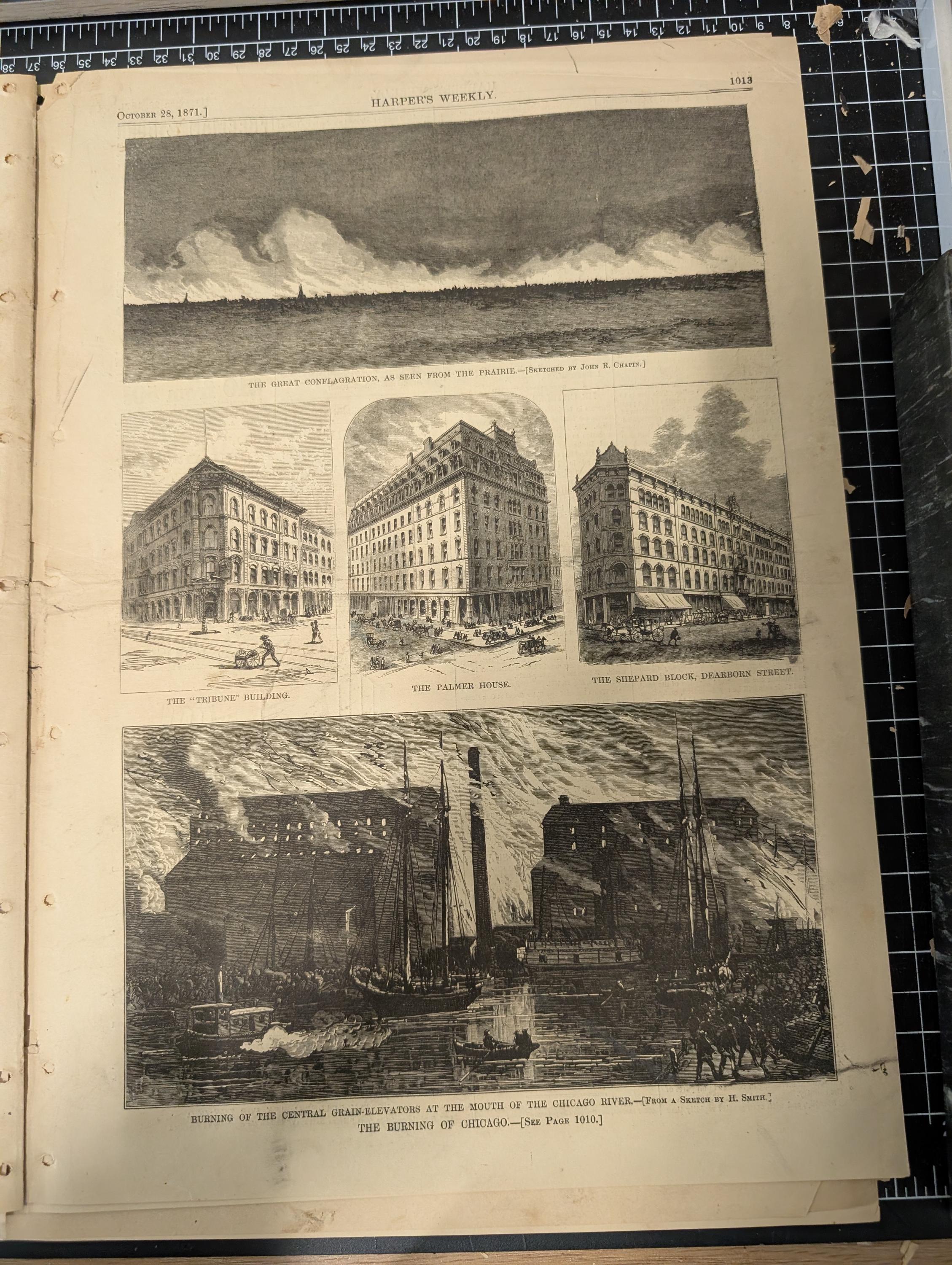 Harper’s Weekly – October 28, 1871 – Complete w/ Supplement (24 pp) | Great Chicago Fire Engravings, Octavius Catto, Nast Cartoon