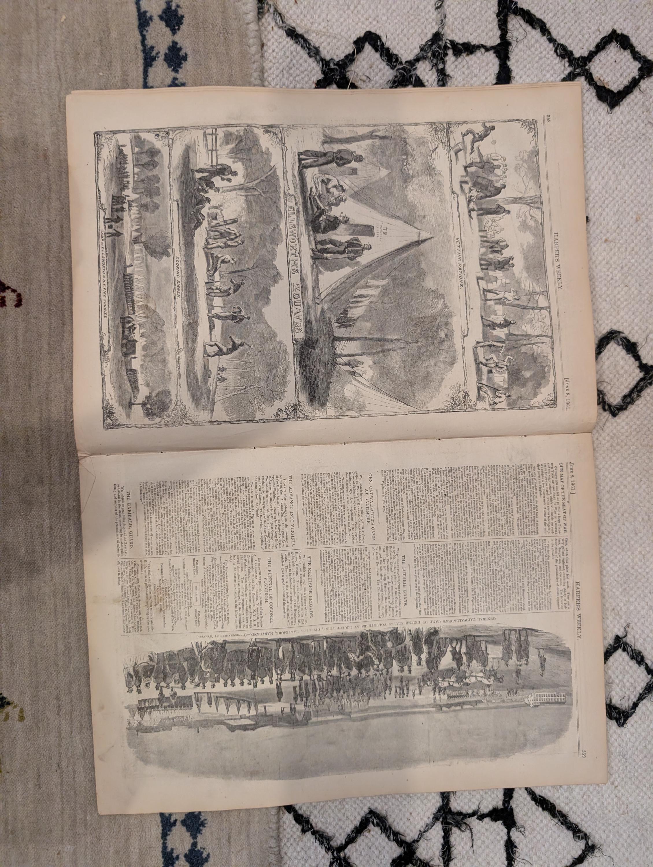 1861 Winslow Homer Long Bridge Harper's Weekly June 08 Ellsworth Zouaves