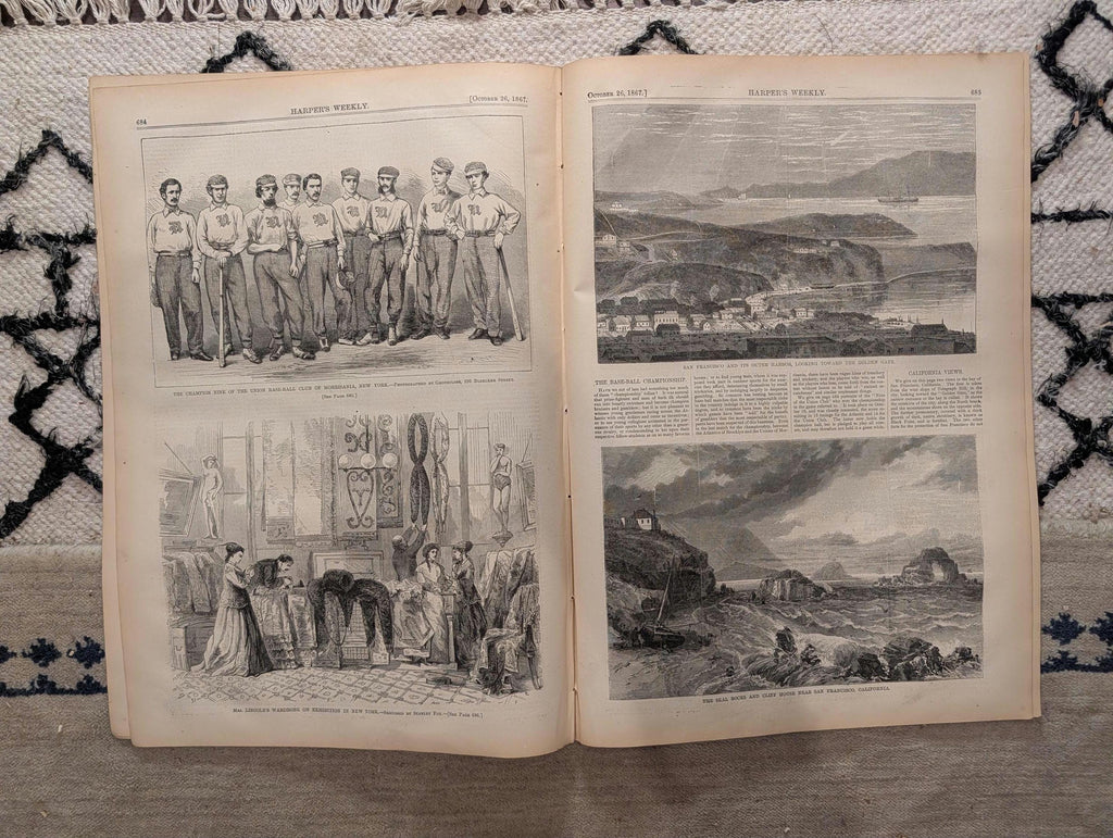 1867 Baseball Champion Nine Morrisania, San Francisco, Suez Canal — Oct 26