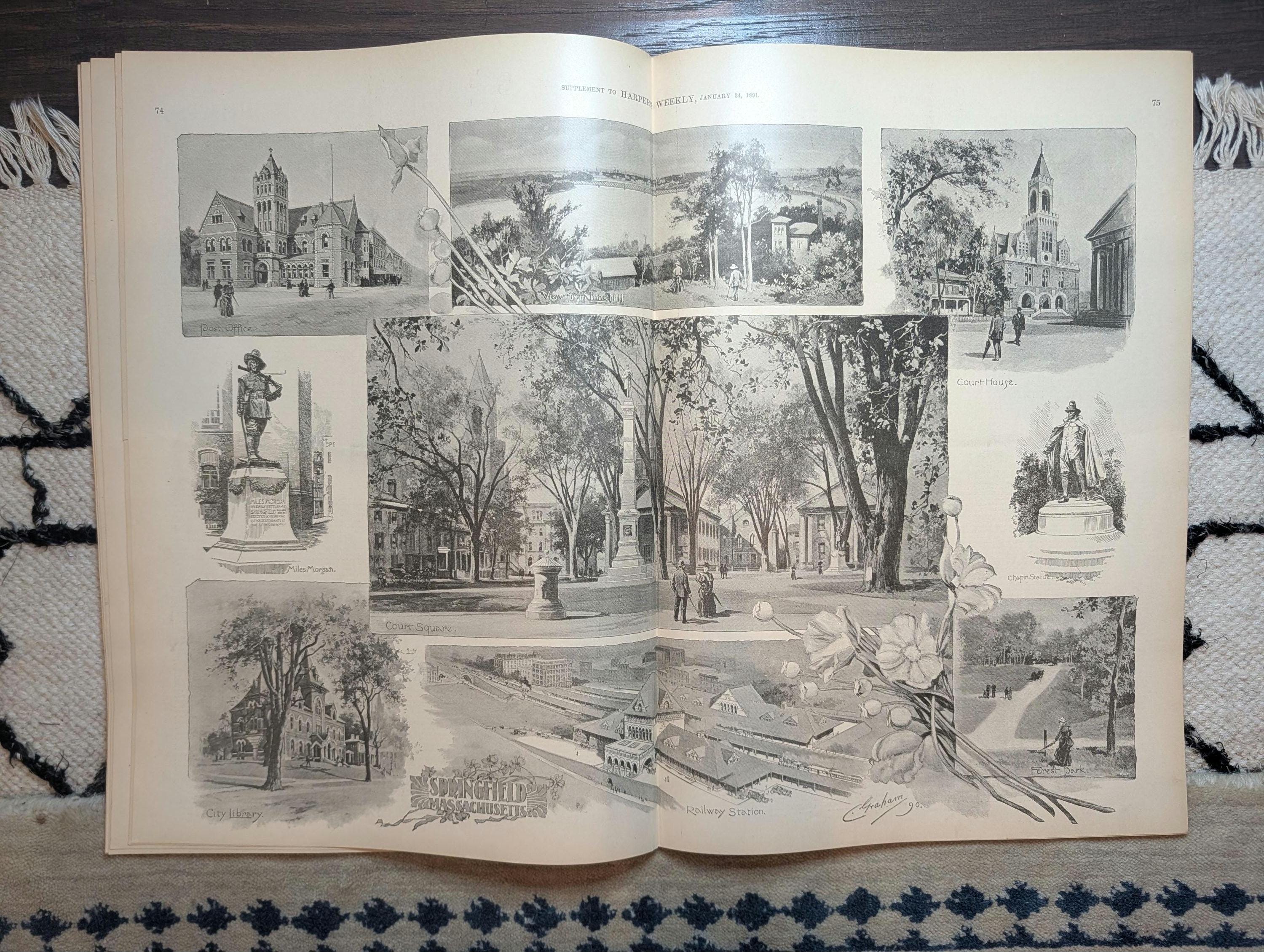 1891 Remington "Wounded Knee" & Pine Ridge — Five Prints, Springfield — Jan 24