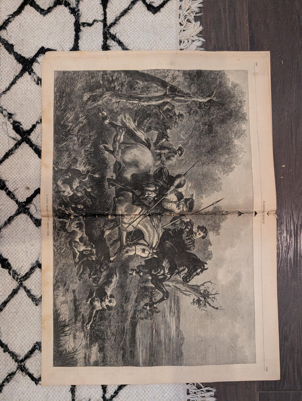 1874 Wild Boar Hunt Centerfold, Louisiana Outrages, Rifle Match — Oct 10
