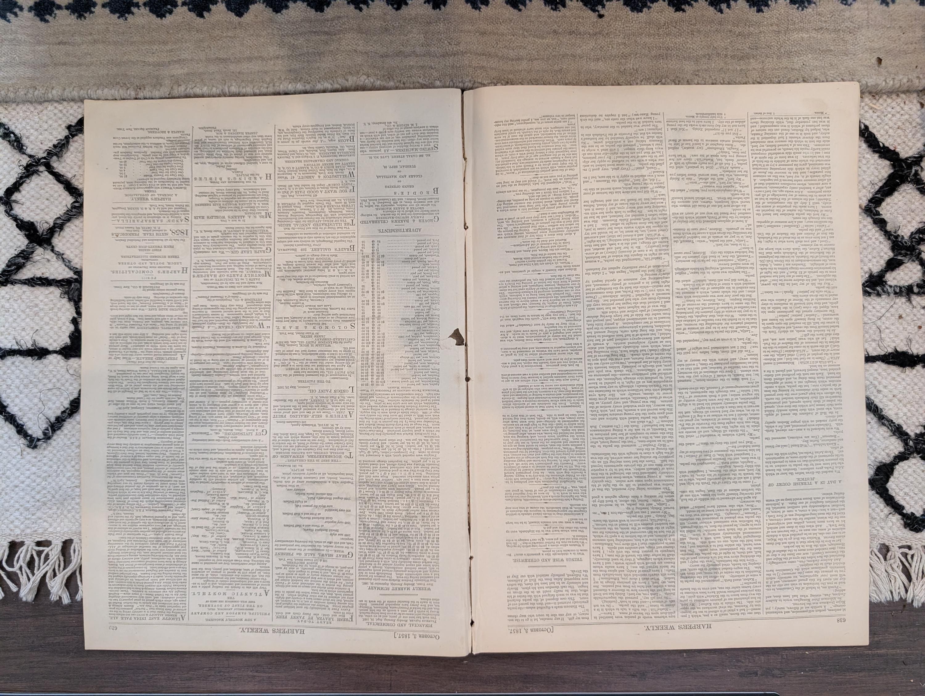 1857 California Mining Life Harper's Weekly October 03 Central America Wreck