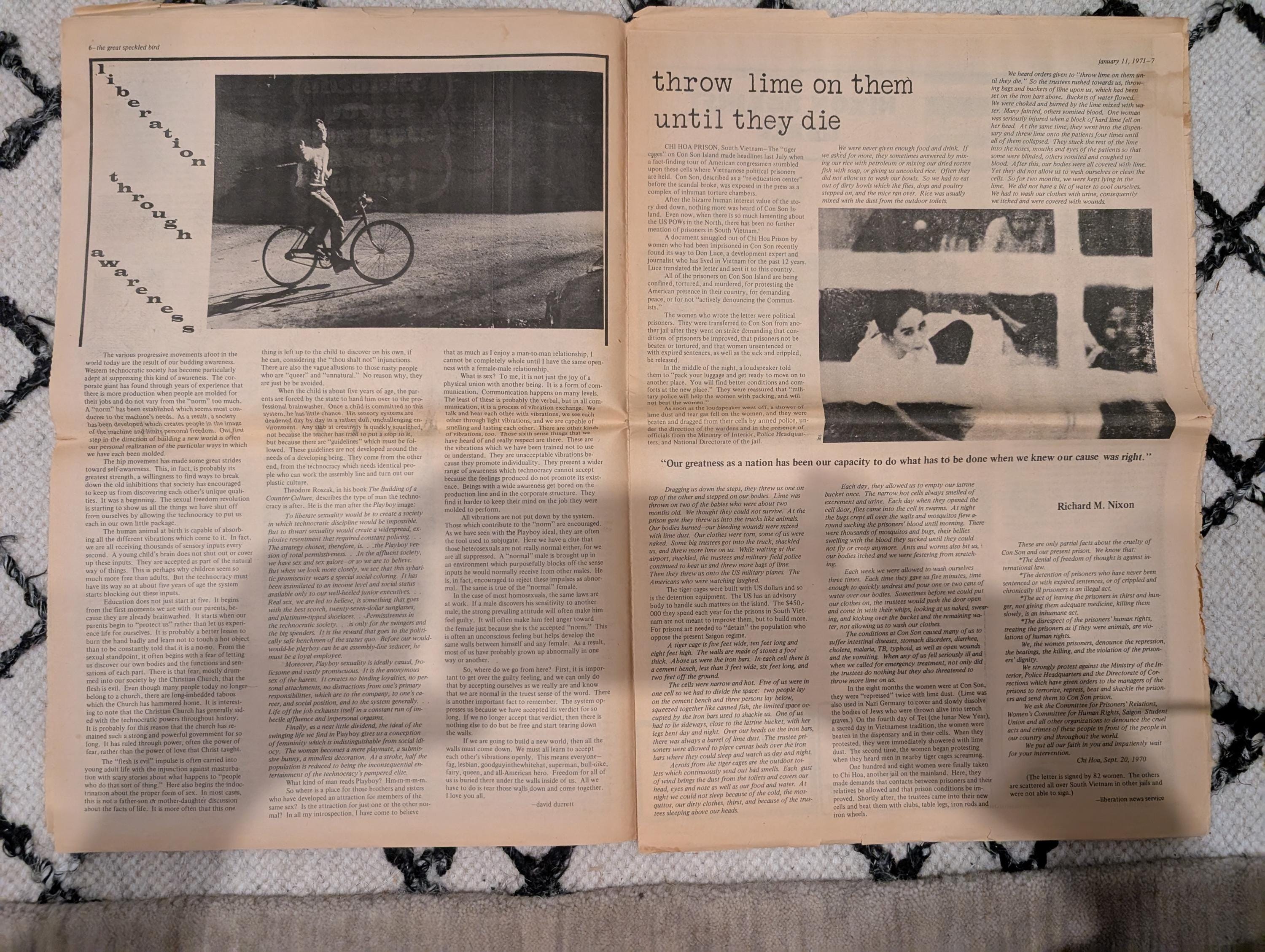 The Great Speckled Bird | January 11, 1971 | Underground Newspaper | Black Panther Trial, Nixon, CIA & Dope, Hampton Grease Band