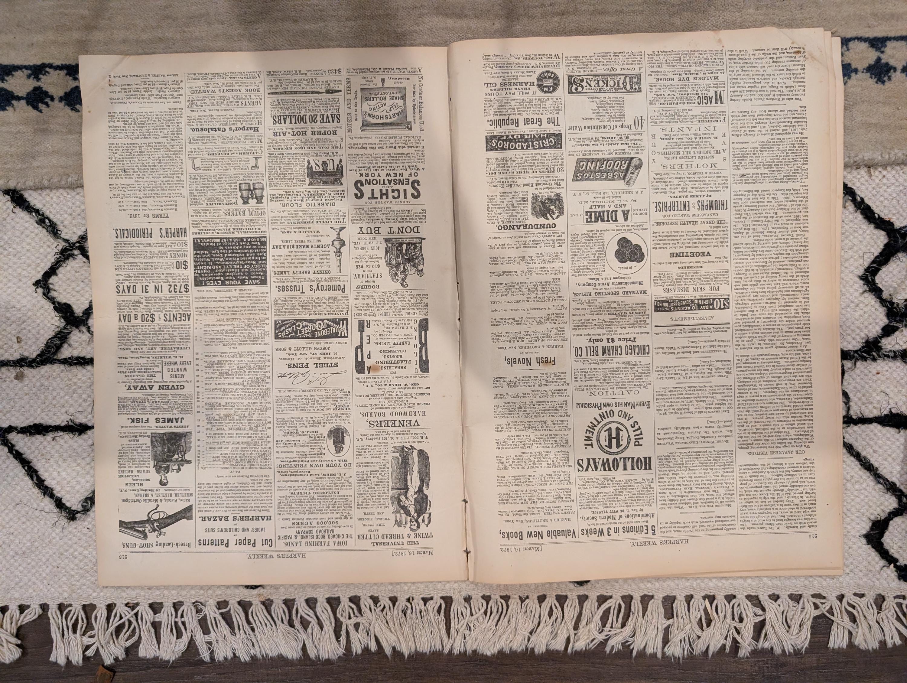 1872 Oyster Shucking Harper's Weekly March 16 Chesapeake Bay Nast