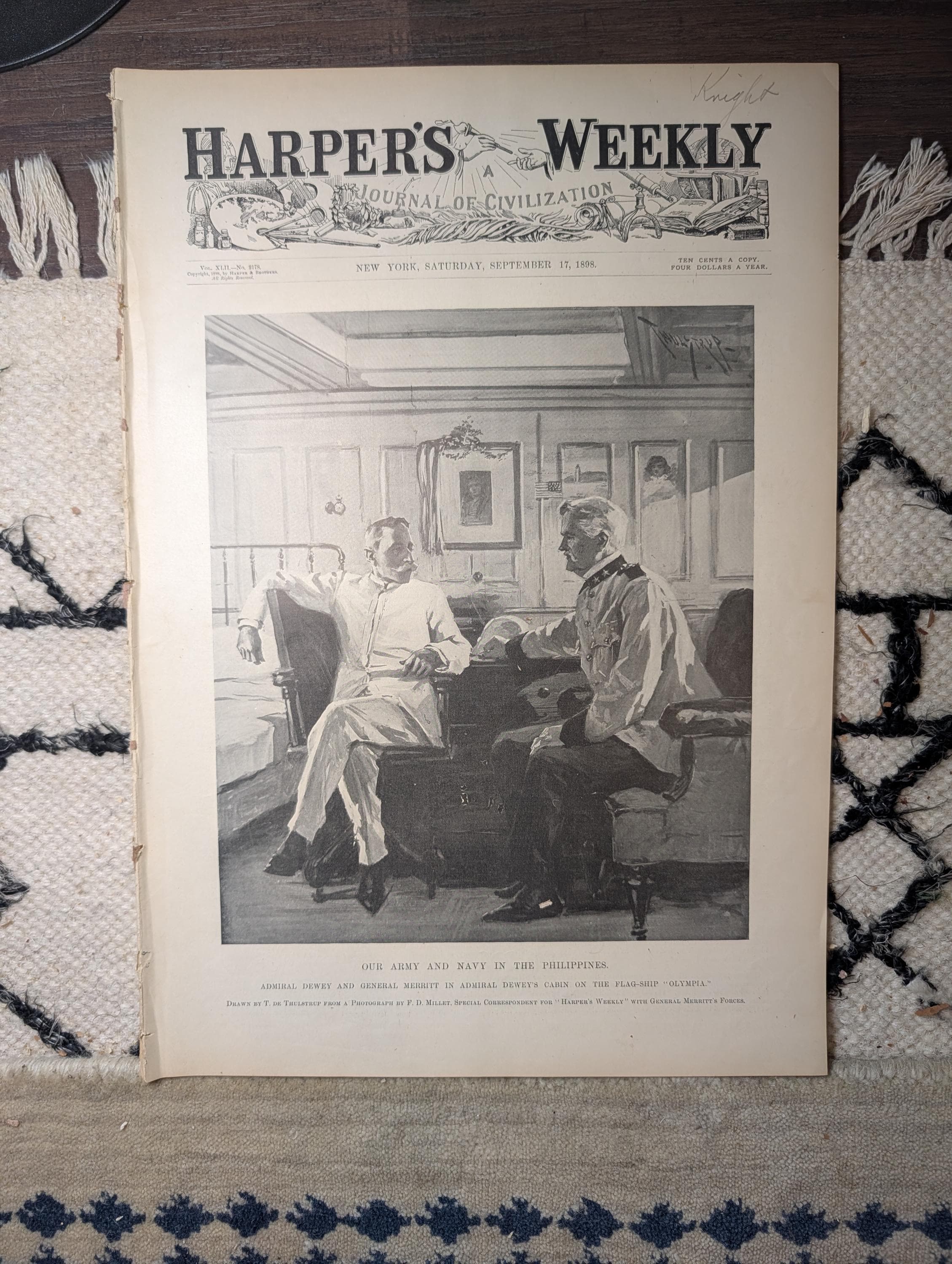 1898 A.B. Frost Golf Centerfold "I've Played Thirteen," Dewey & Merritt, Queen Wilhelmina — Sep 17