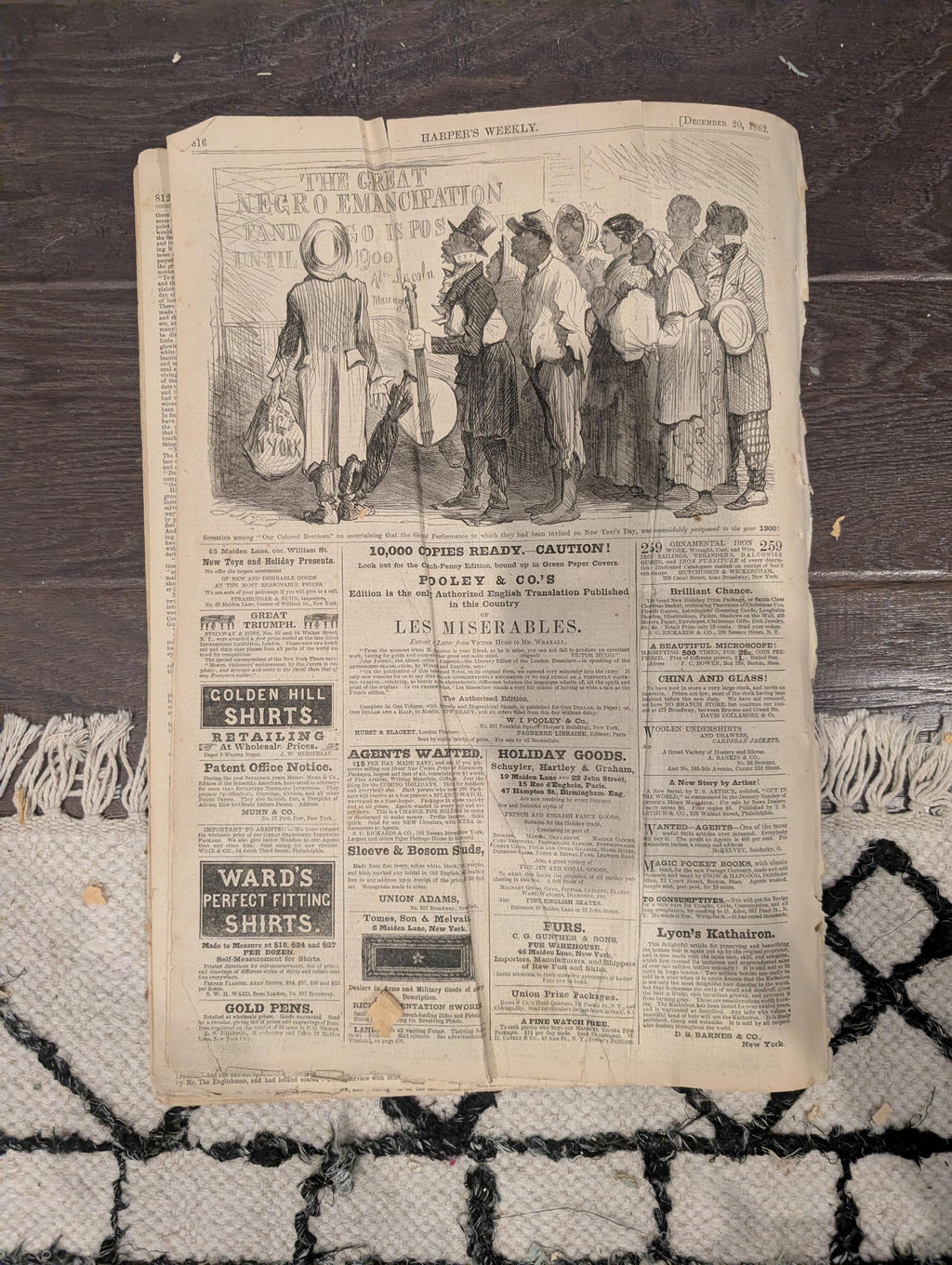 Harper’s Weekly – December 20, 1862 – Fredericksburg Centerfold • Dickens Story • Minnesota Massacre Front Page
