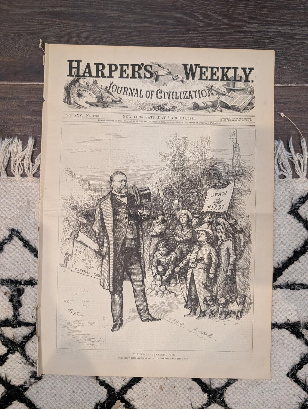 1881 Garfield Inauguration Centerfold, Nast Grant Central Park — Mar 19