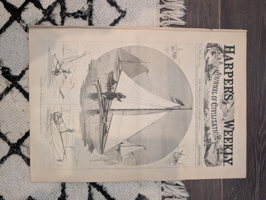 1881 Ice Yachting Hudson River, Chichester Cathedral, Stranded Steamship, Lima Peru — Feb 19