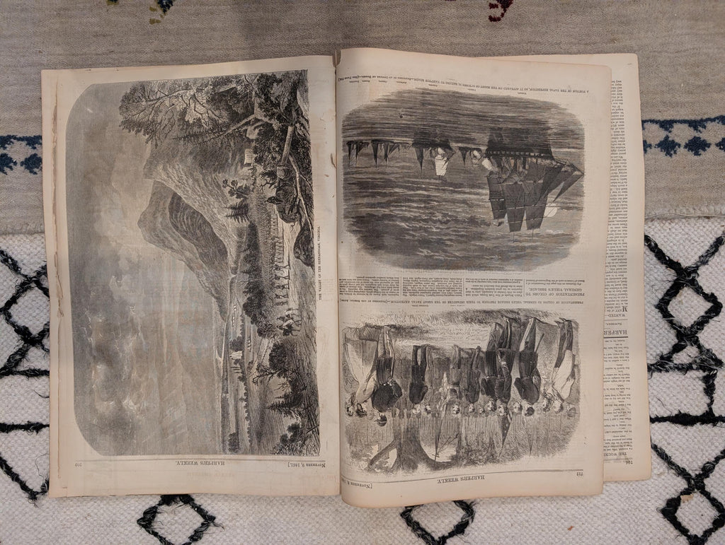 1861 Southern States Map Harper's Weekly Nov 09 Great Naval Expedition Dupont