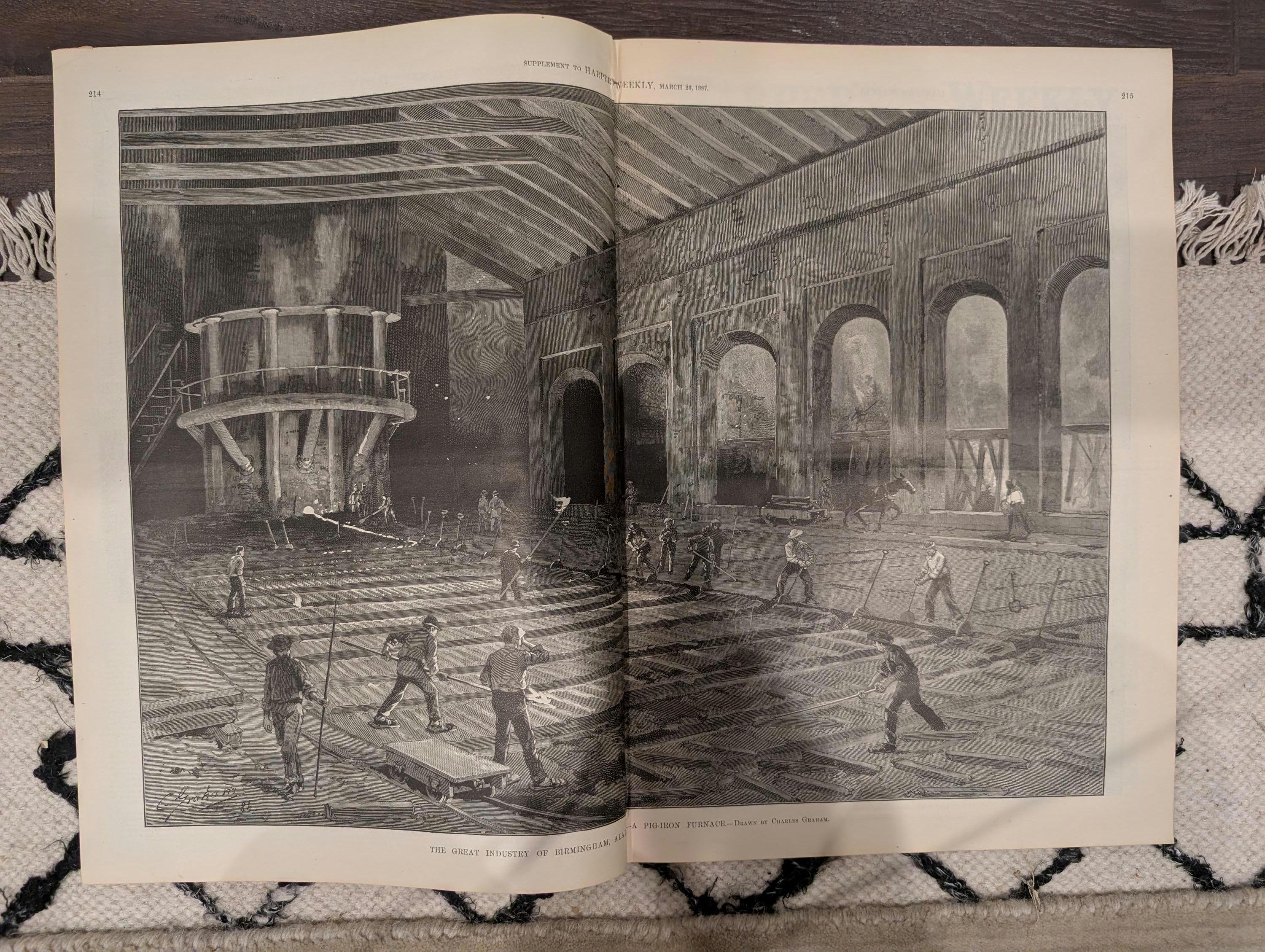 Harper’s Weekly – March 26, 1887 – Prince William’s “Baptism of Fire”, Bussey Bridge Disaster, Riviera Earthquake + New South Supplement