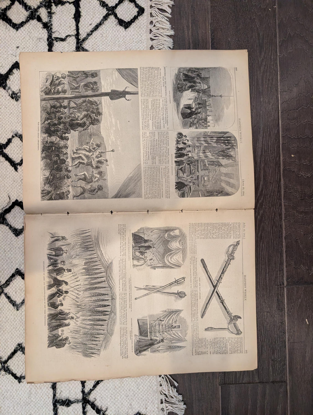 Harper's Weekly 1864 Metropolitan Fair April 23 Indian War Dance