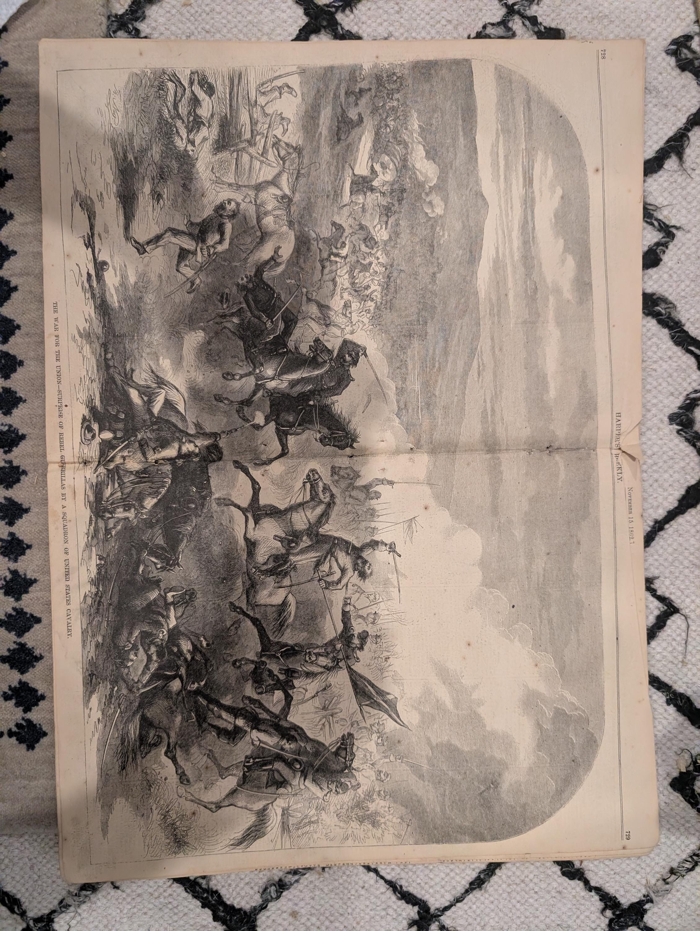 Harper’s Weekly, November 15, 1862 – Winslow Homer “Sharpshooter on Picket Duty,” Capitol Dome Under Construction – Civil War Newspaper