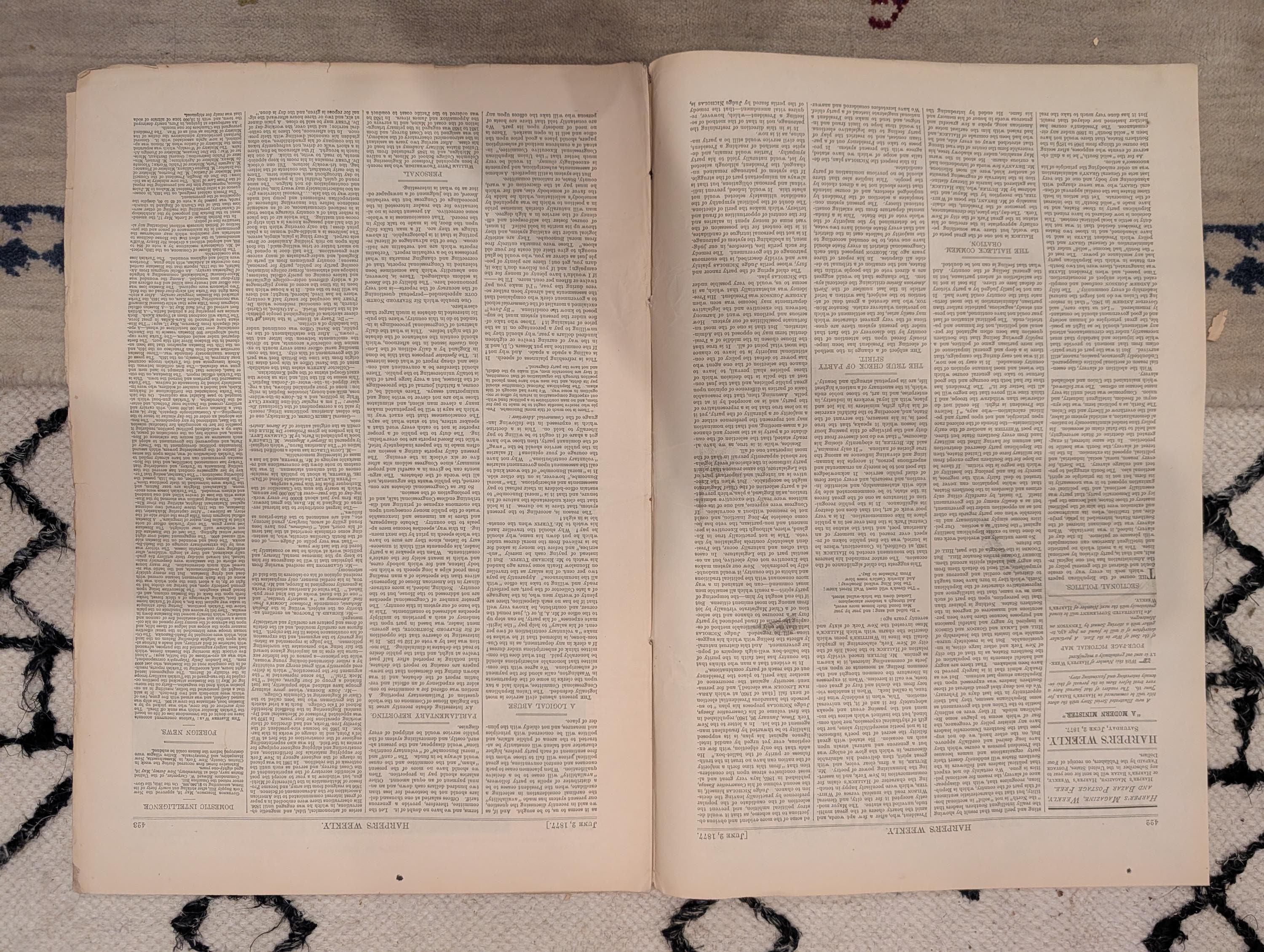 1877 Sierra Nevada Flume Centerfold, New York Bay, Danube — Jun 2