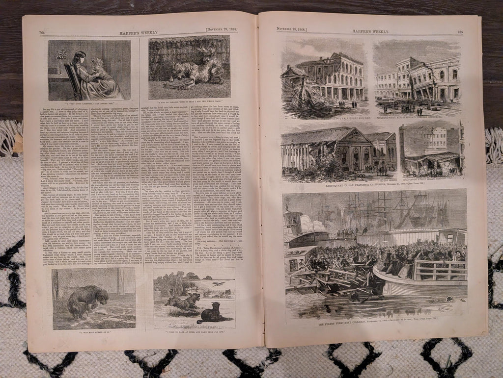 Harper’s Weekly – November 28, 1868 – Thanksgiving Prints • Cuba Scenes • San Francisco Earthquake • Fulton Ferry Collision