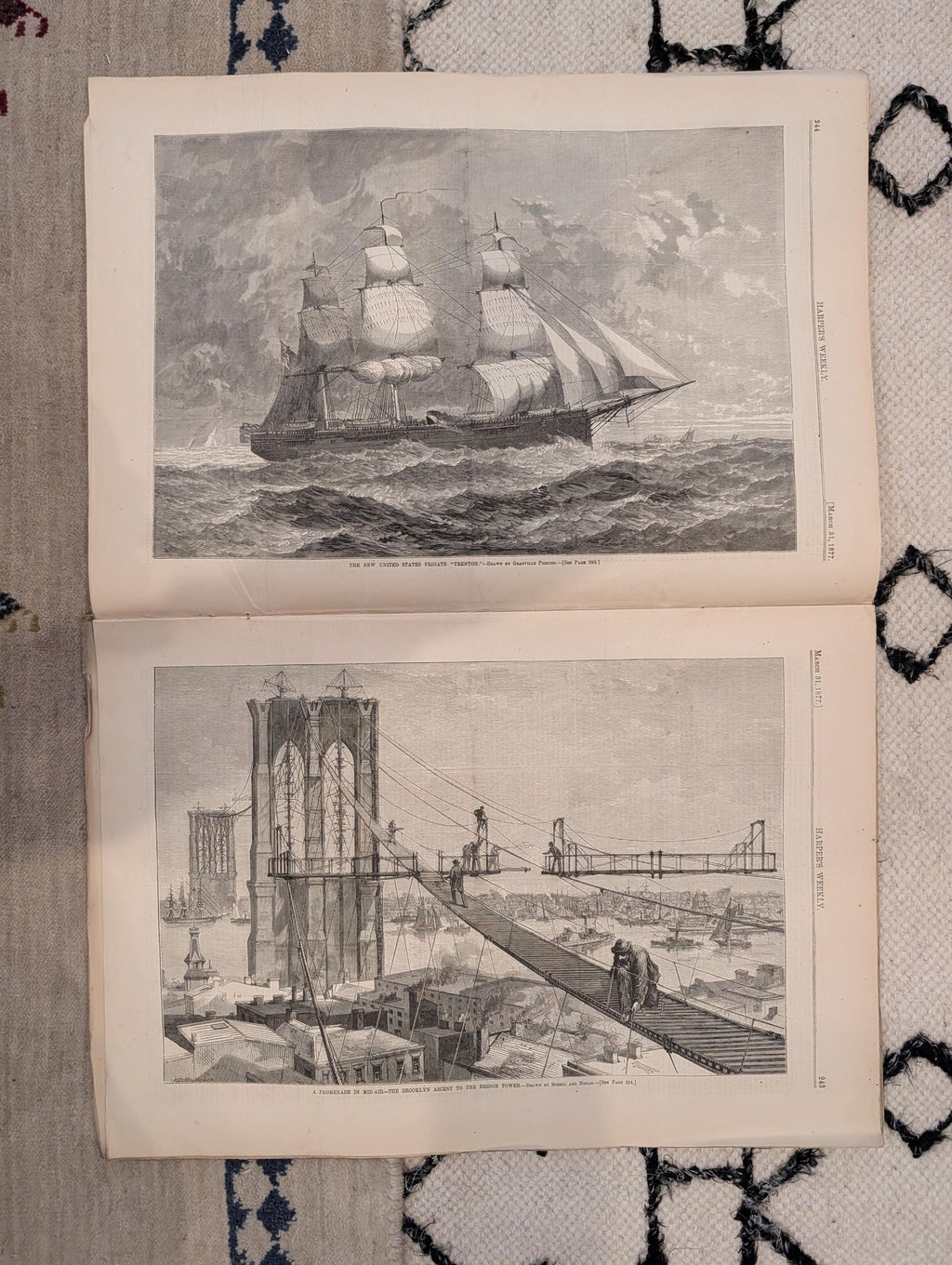 1877 Brooklyn Bridge Tower, Black Philadelphia Sketches, Nast — Mar 31