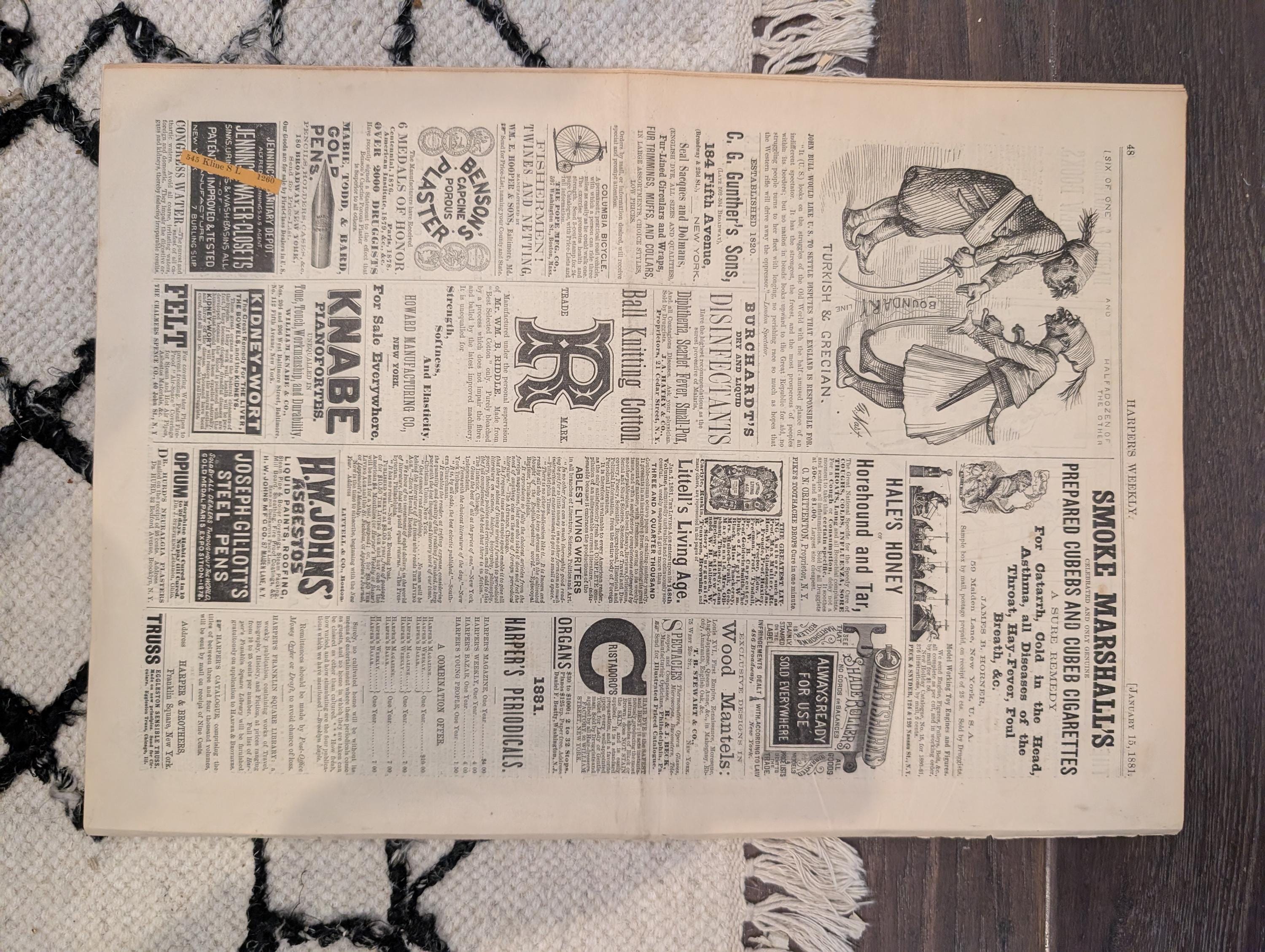 1881 Life Boat Drill at Sea, Pilots Torching Night, Sketches Spain, Aunt Chloe — Jan 15