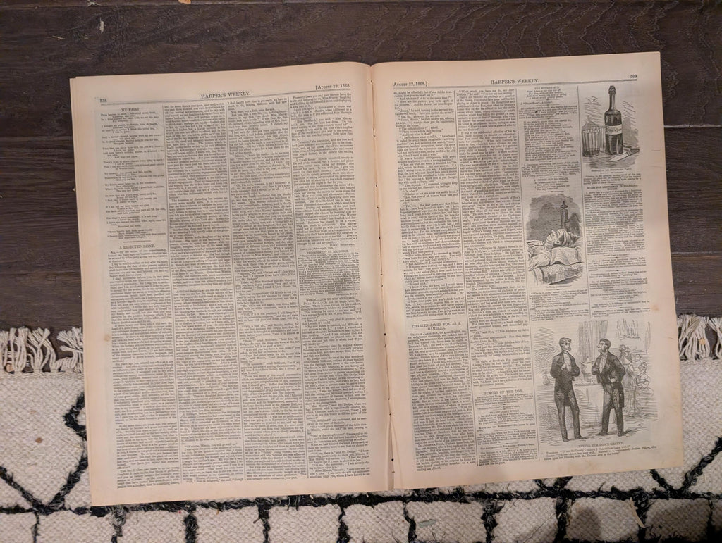Harper’s Weekly – August 22, 1868 – American Indians • Long Branch Beach • Fishermen of Nauvoo • Ostrich Hunting