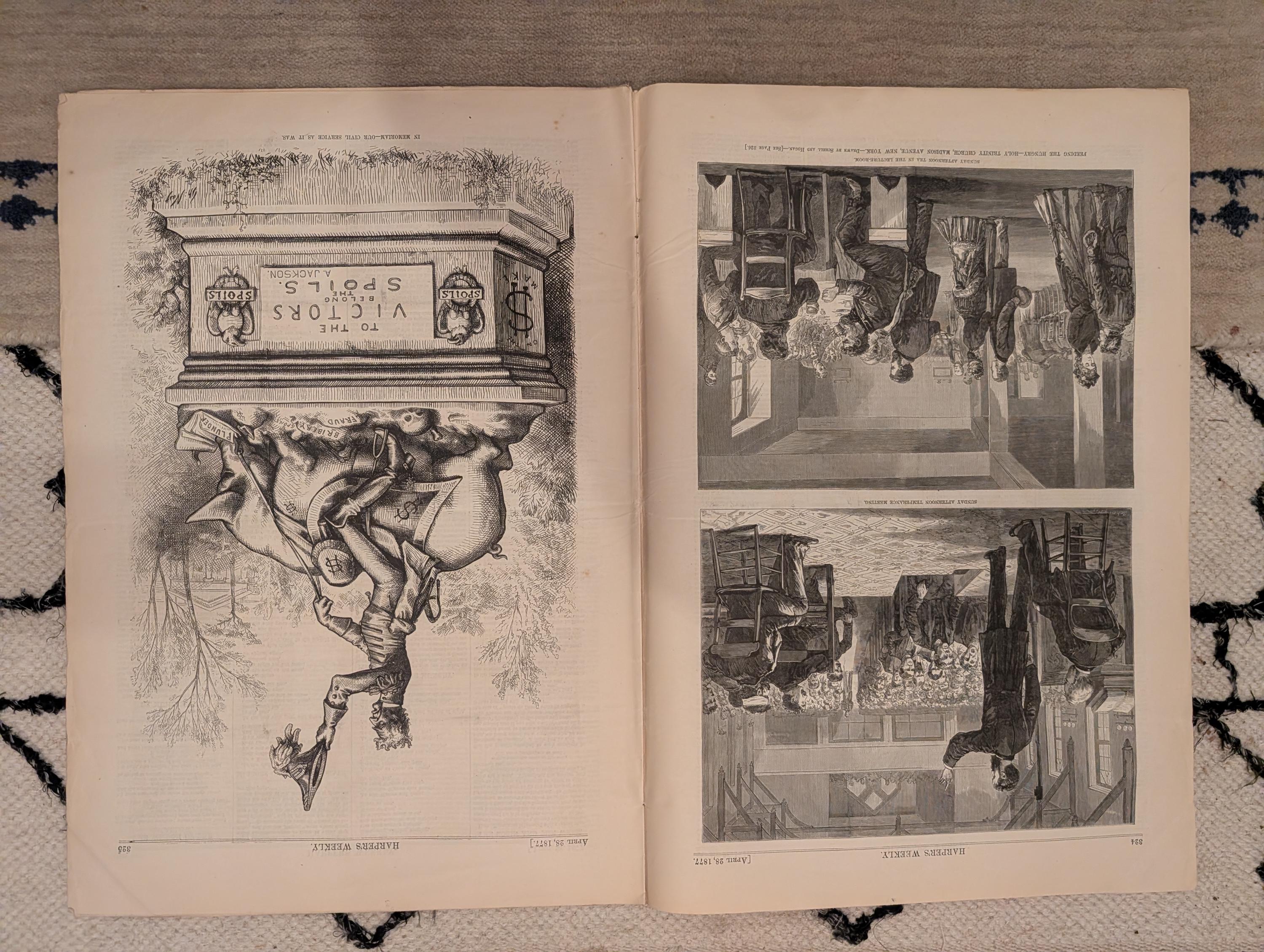 1877 London Workhouse, Schliemann Mycenae, Young Lions, Nast — Apr 28