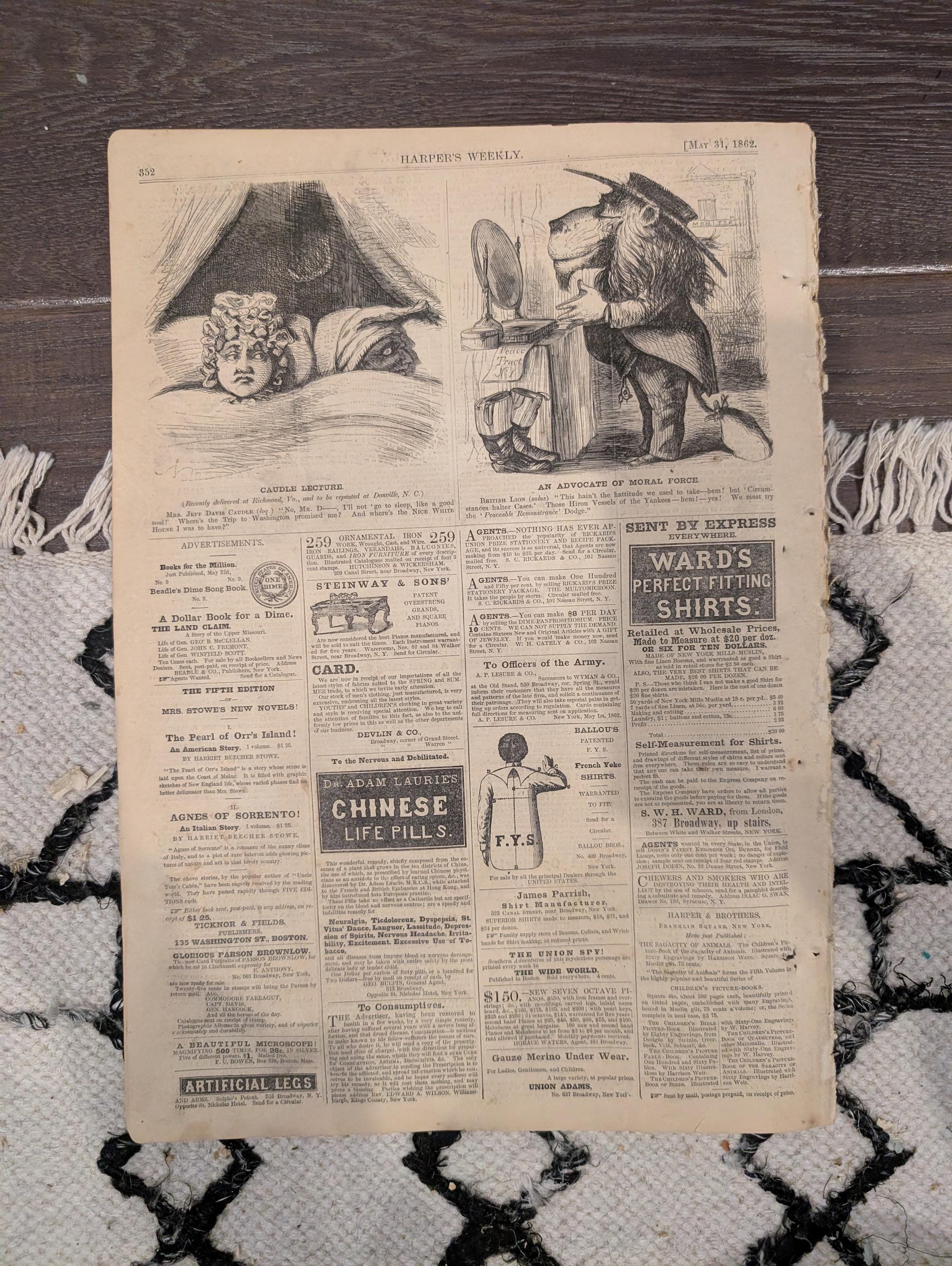 Harper’s Weekly – May 31, 1862 – Balloon View of Fort Darling • Richmond Panoramic Centerfold • Naval Battles on the Mississippi