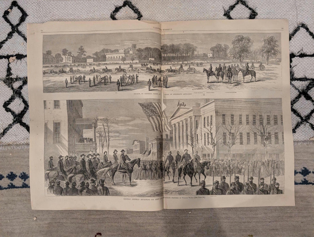 1865 Sherman's Savannah Review Harper's Weekly Feb 11 Smithsonian Fire