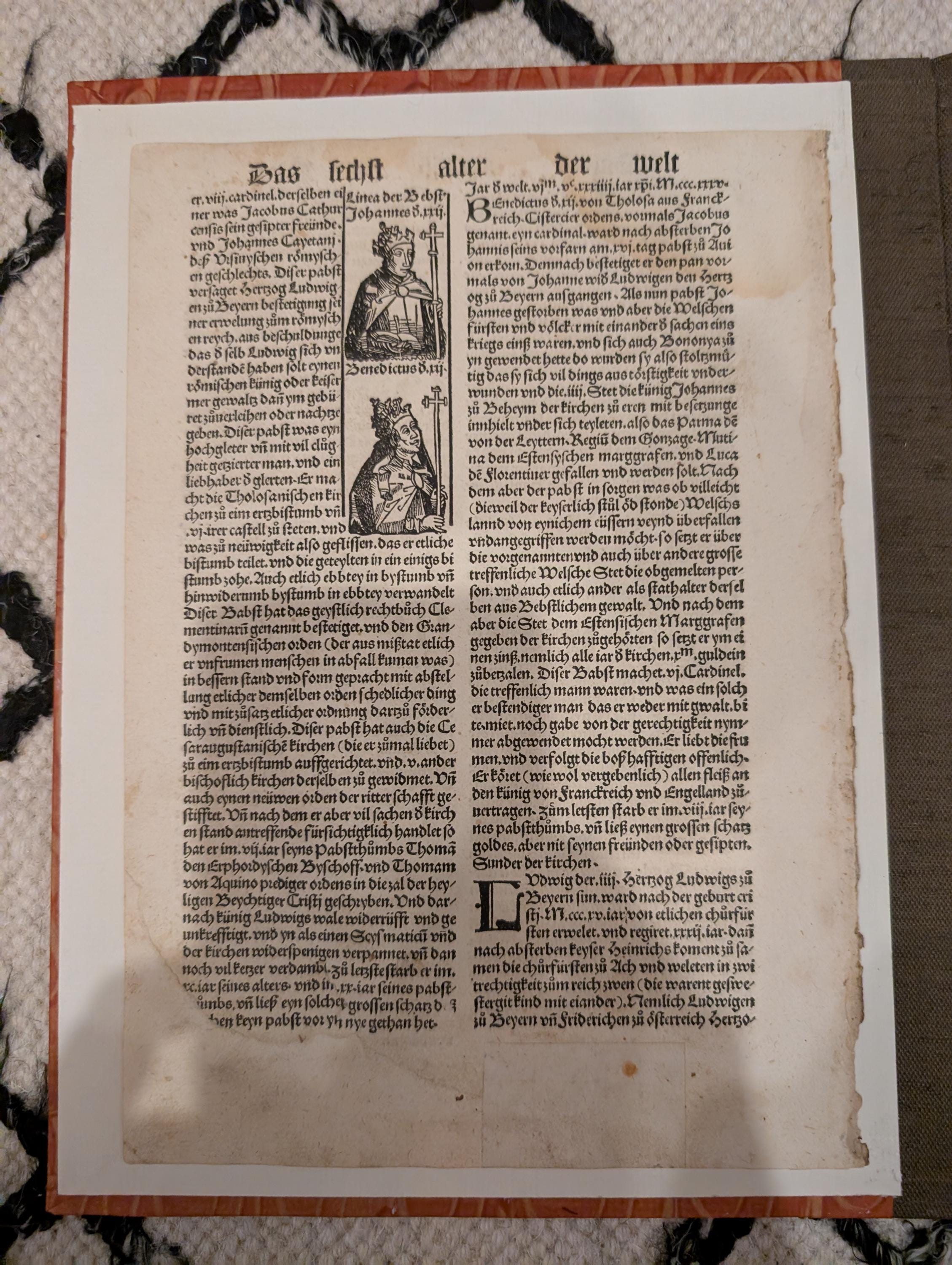 Original 1496 Nuremberg Chronicle Incunable Leaf – Illustrated with Woodcuts