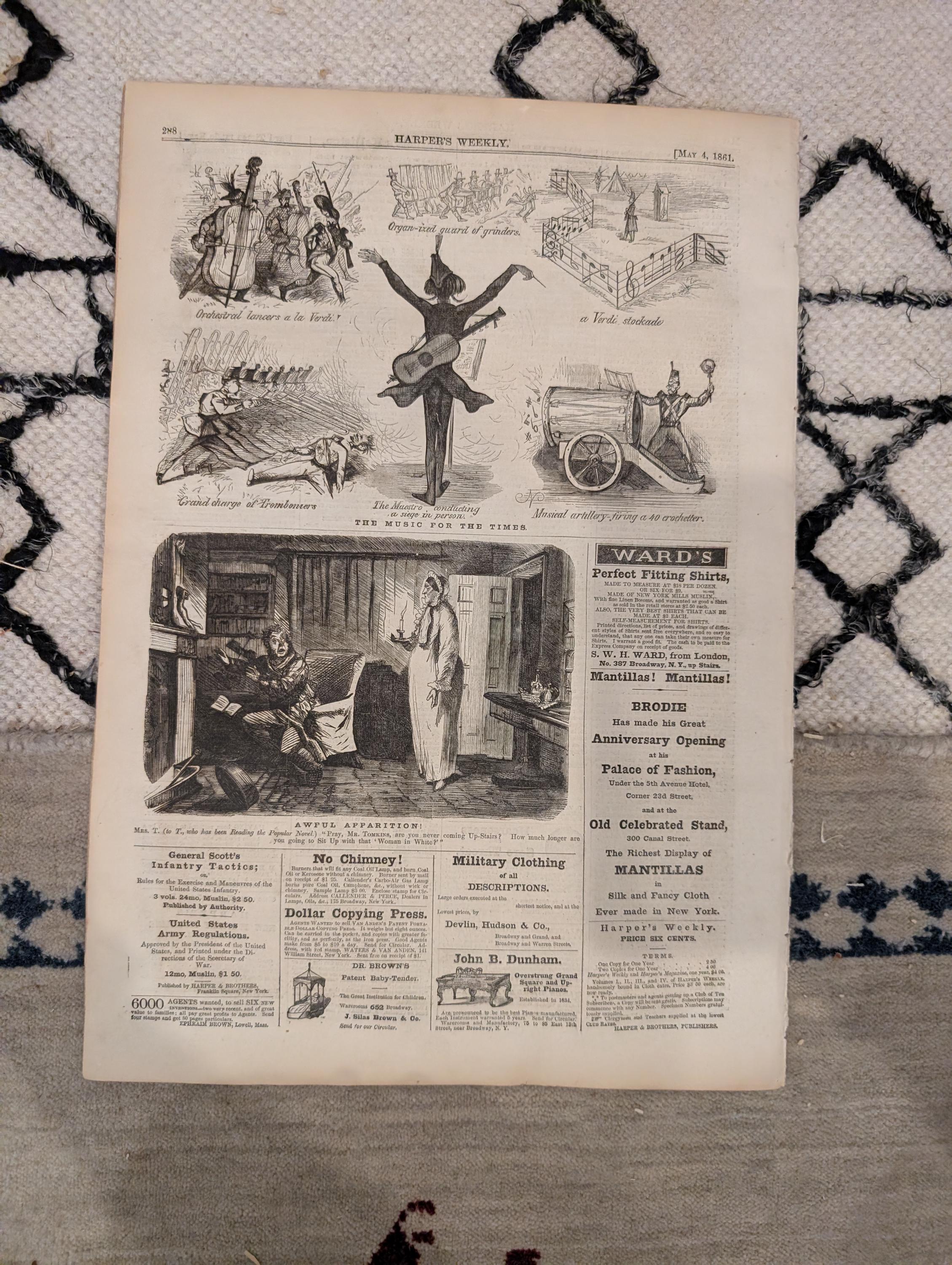 1861 Charleston House-Tops Harper's Weekly May 04 First Blood Baltimore