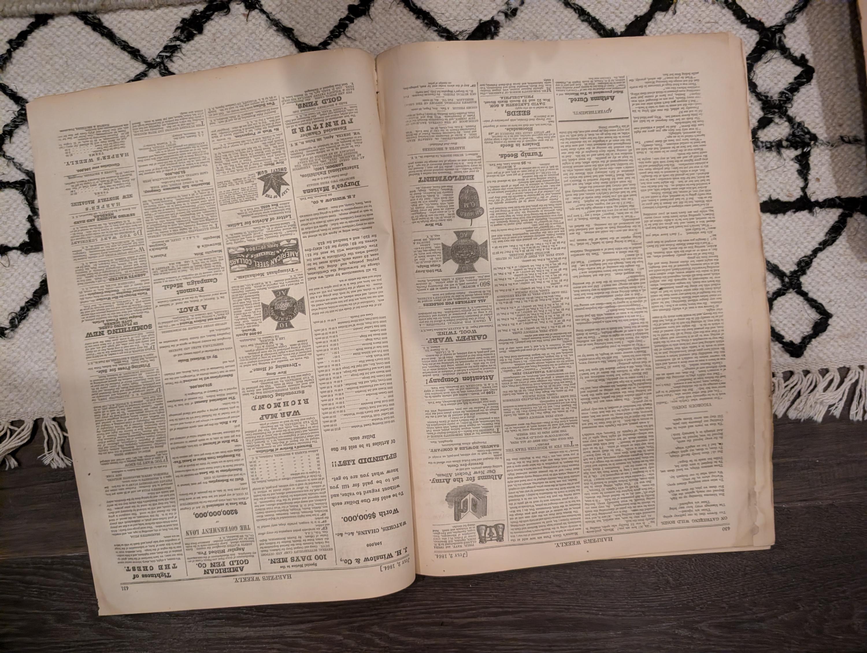 1864 Robert E. Lee Portrait Harper's Weekly July 02 Escaped Slave