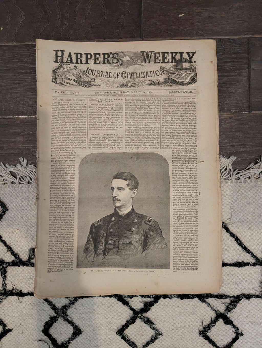 Harper's Weekly 1864 General Custer March 26 Grant Lieutenant-General