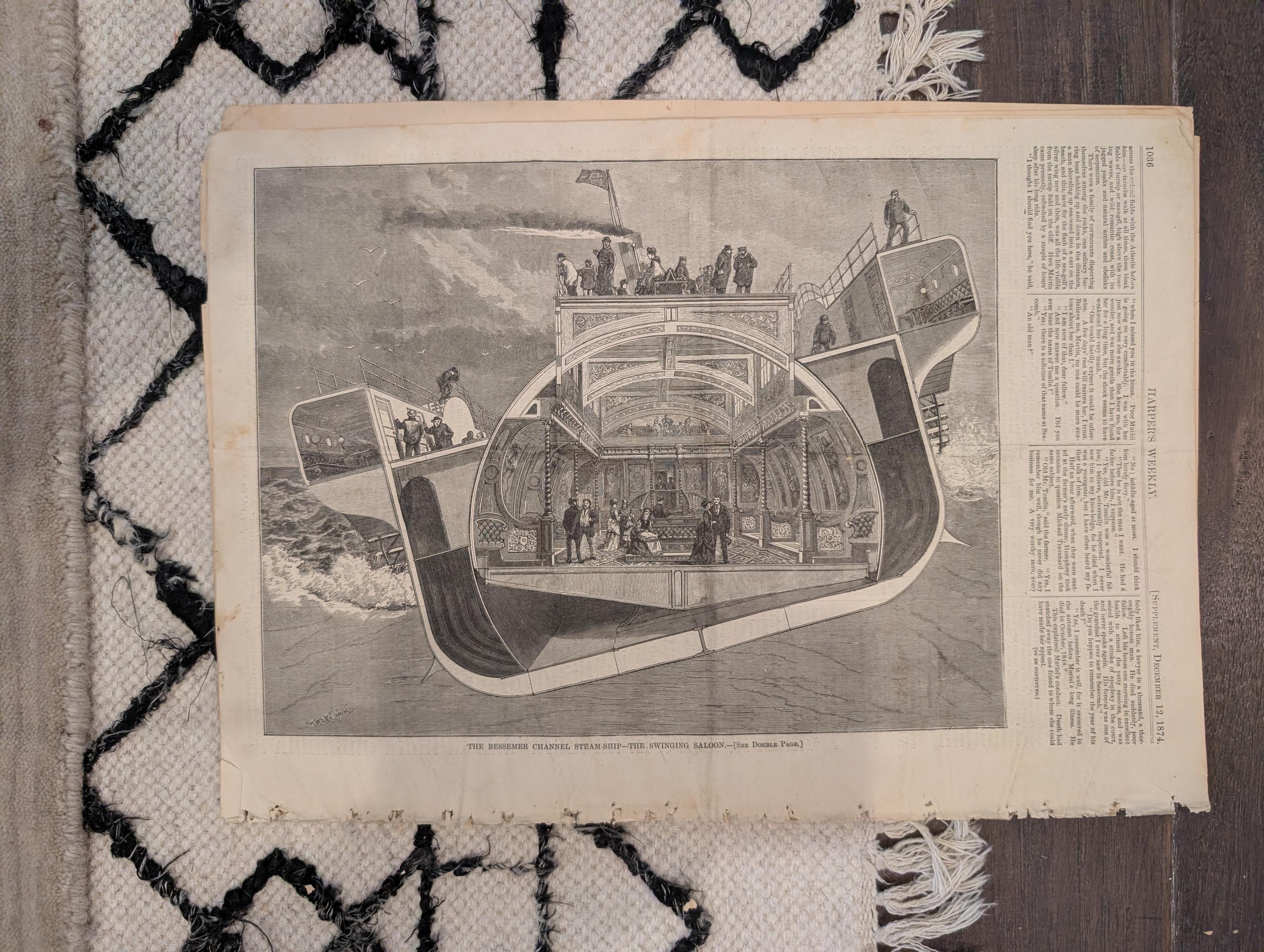 1874 Buffalo Hide Hunter, Bessemer Steamship, Mormon Temple, Nast — Dec 12