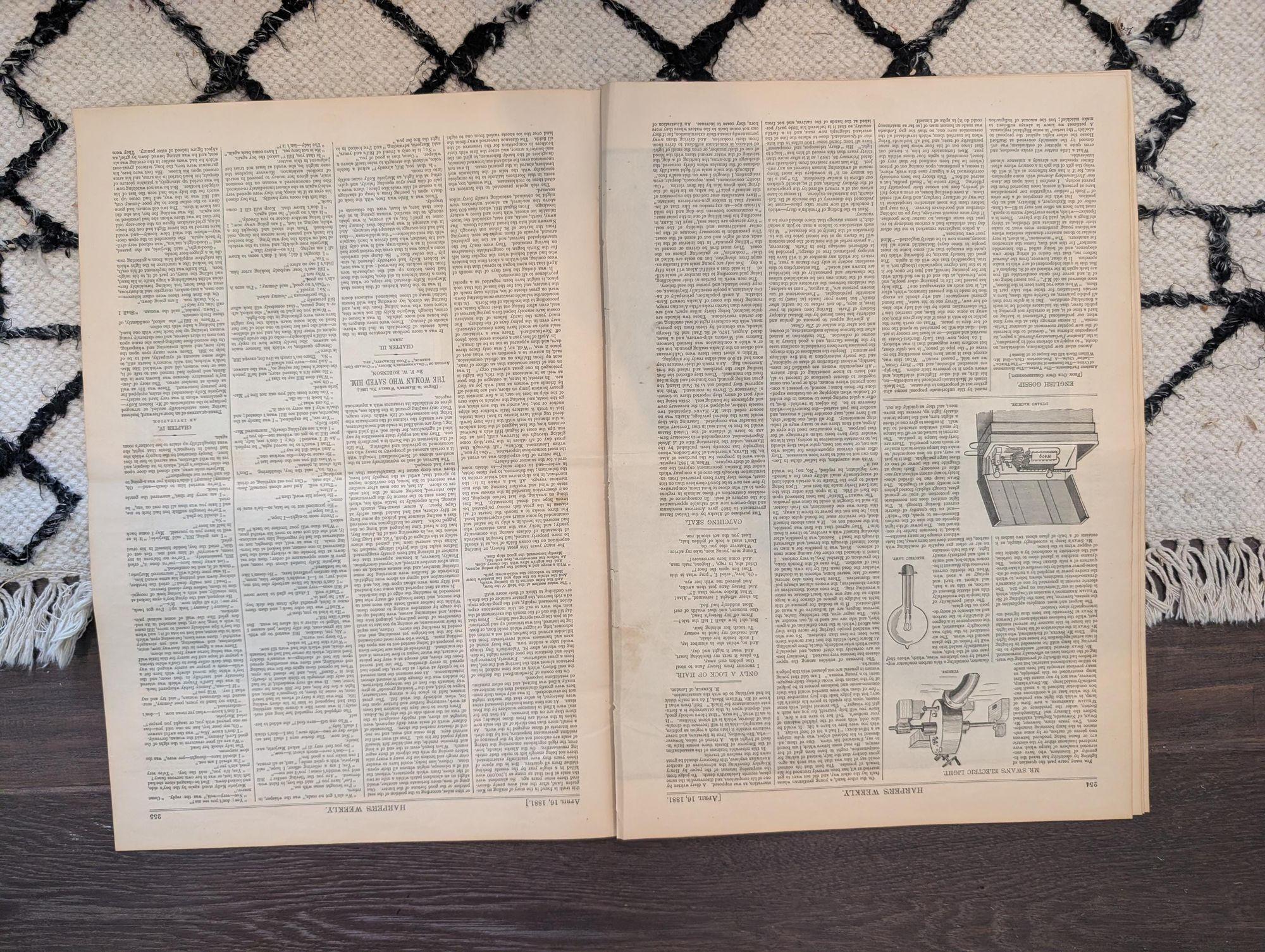 1881 Nast Republican Elephant Front Page, Seal Hunting, Life-Saving Service  Apr 16