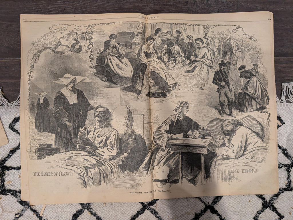 Harper's Weekly September 6 1862 Lincoln Letter to Greeley Winslow Homer Centerfold Civil War Ironclads Baton Rouge