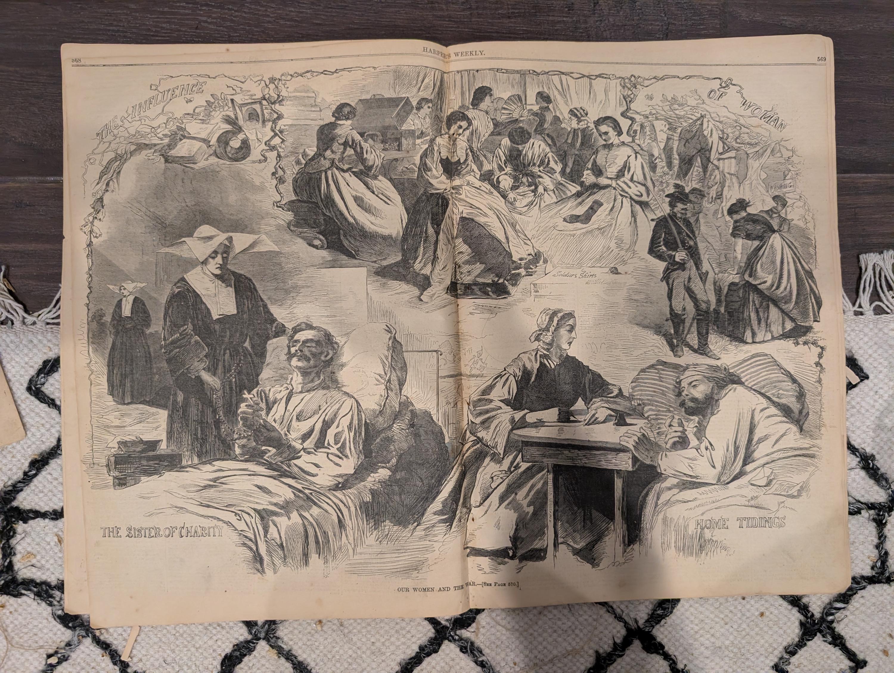 Harper's Weekly September 6 1862 Lincoln Letter to Greeley Winslow Homer Centerfold Civil War Ironclads Baton Rouge